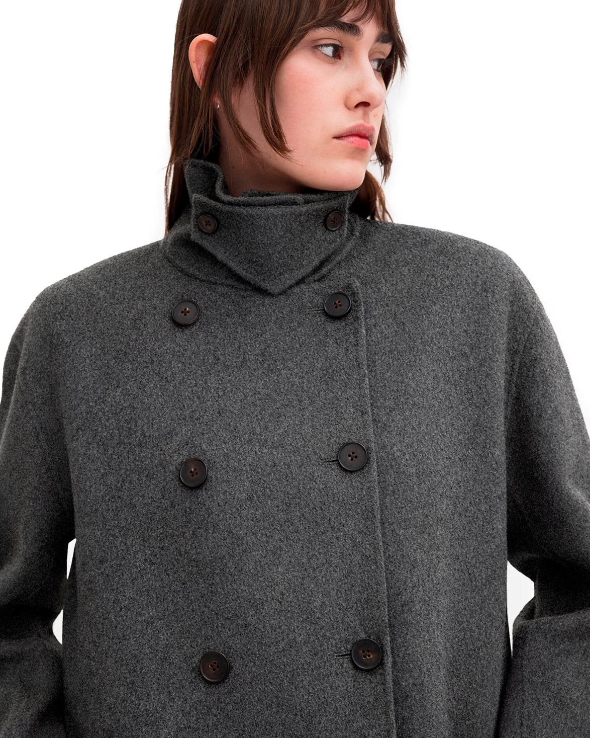 Amelia Doublé Coat Dark Grey Melange