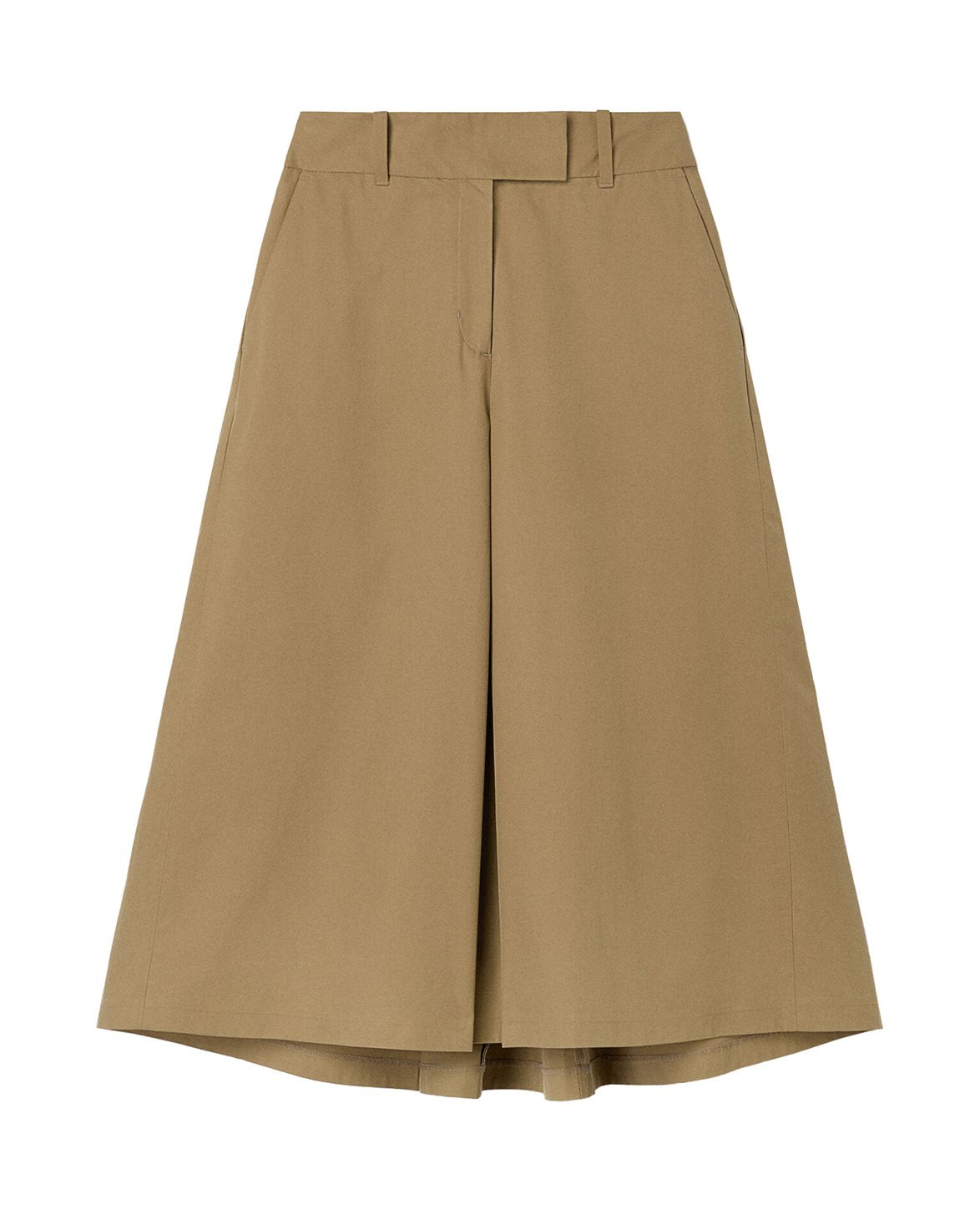 Box Pleat Skirt Taupe Beige