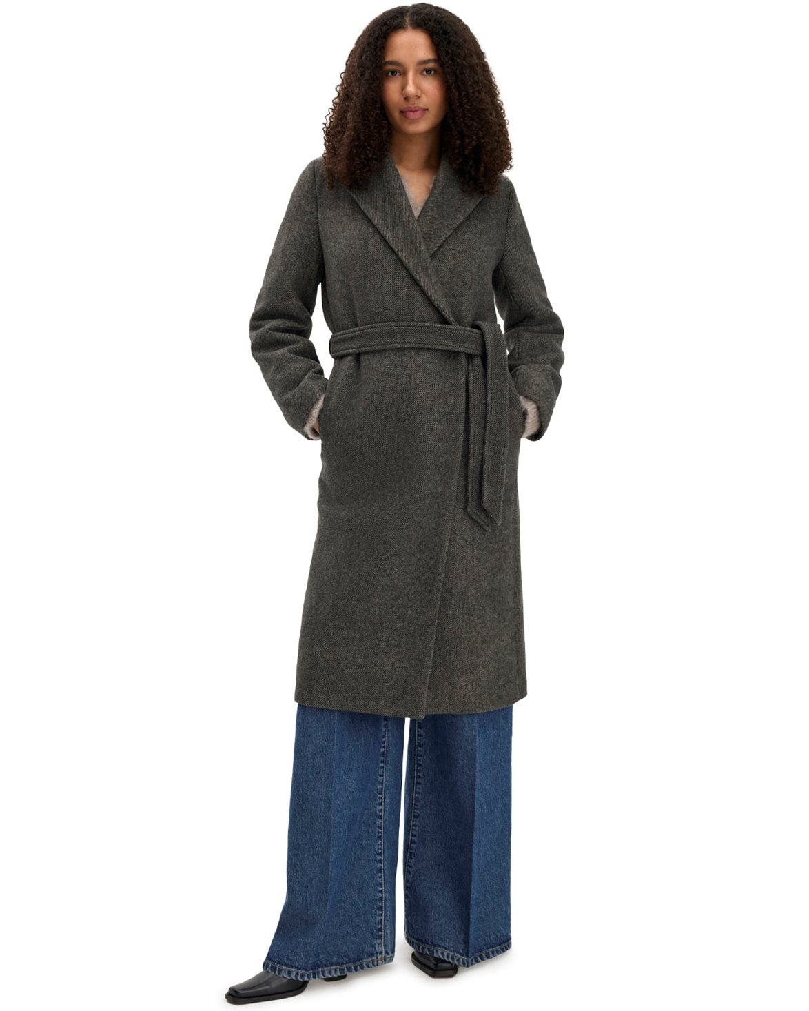 Charlotte Twill Belted Coat Driftwood