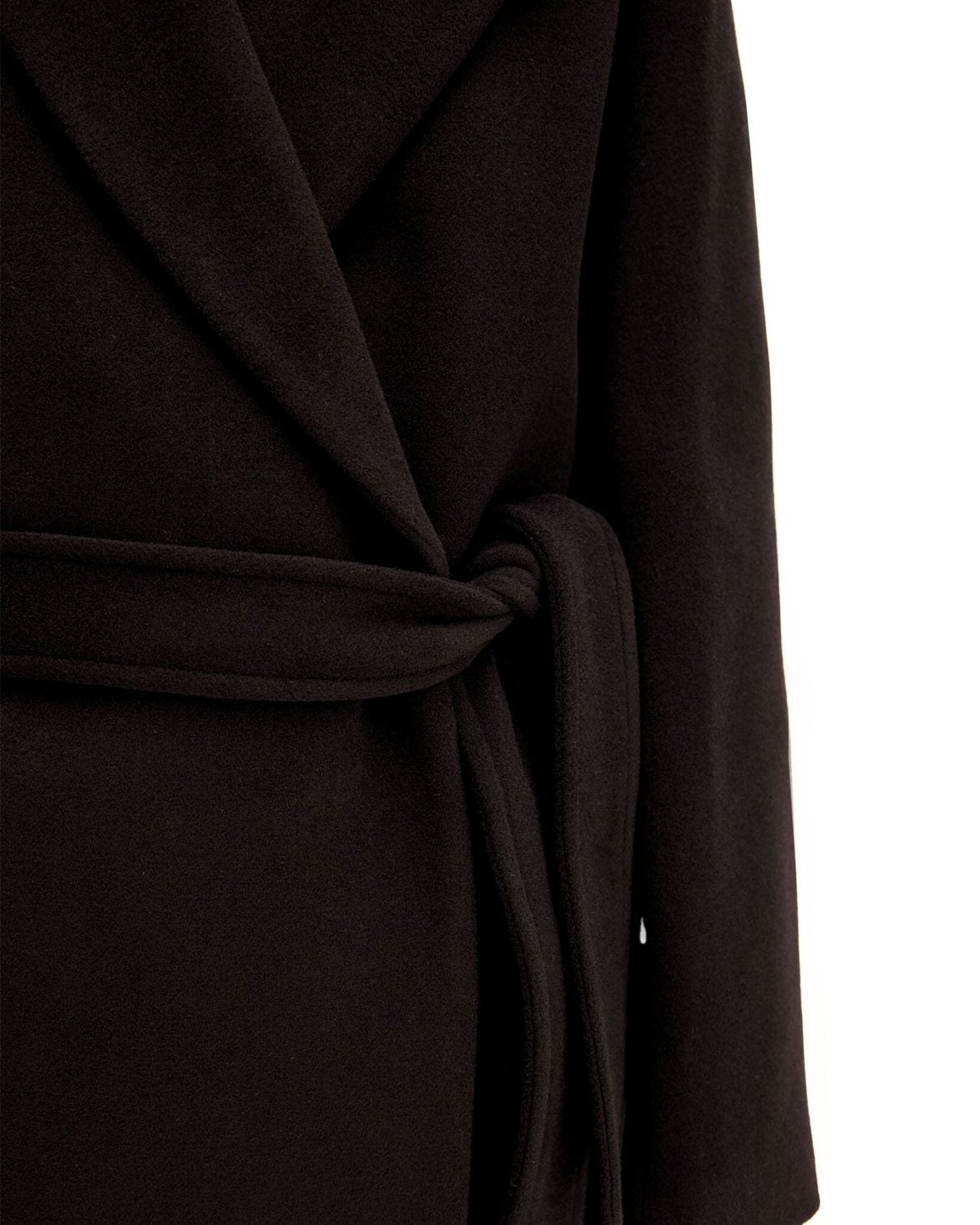 Charlotte Wool Belted Coat Dark Chocolate