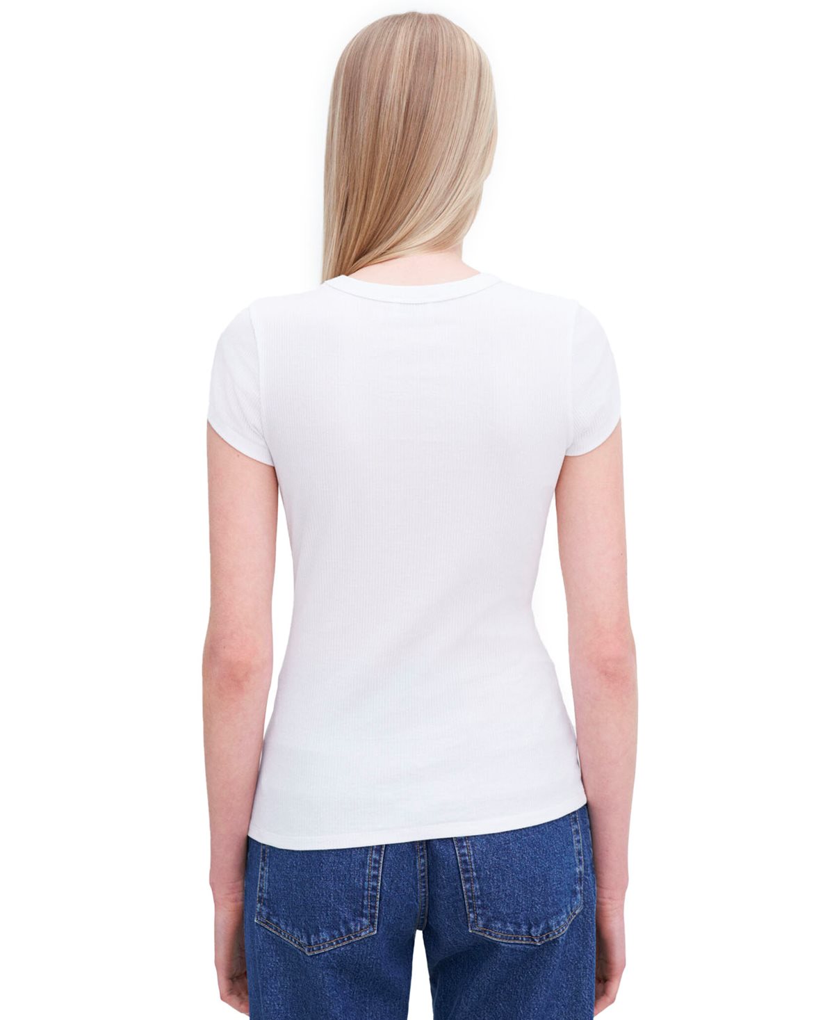 Fine Rib Tee White