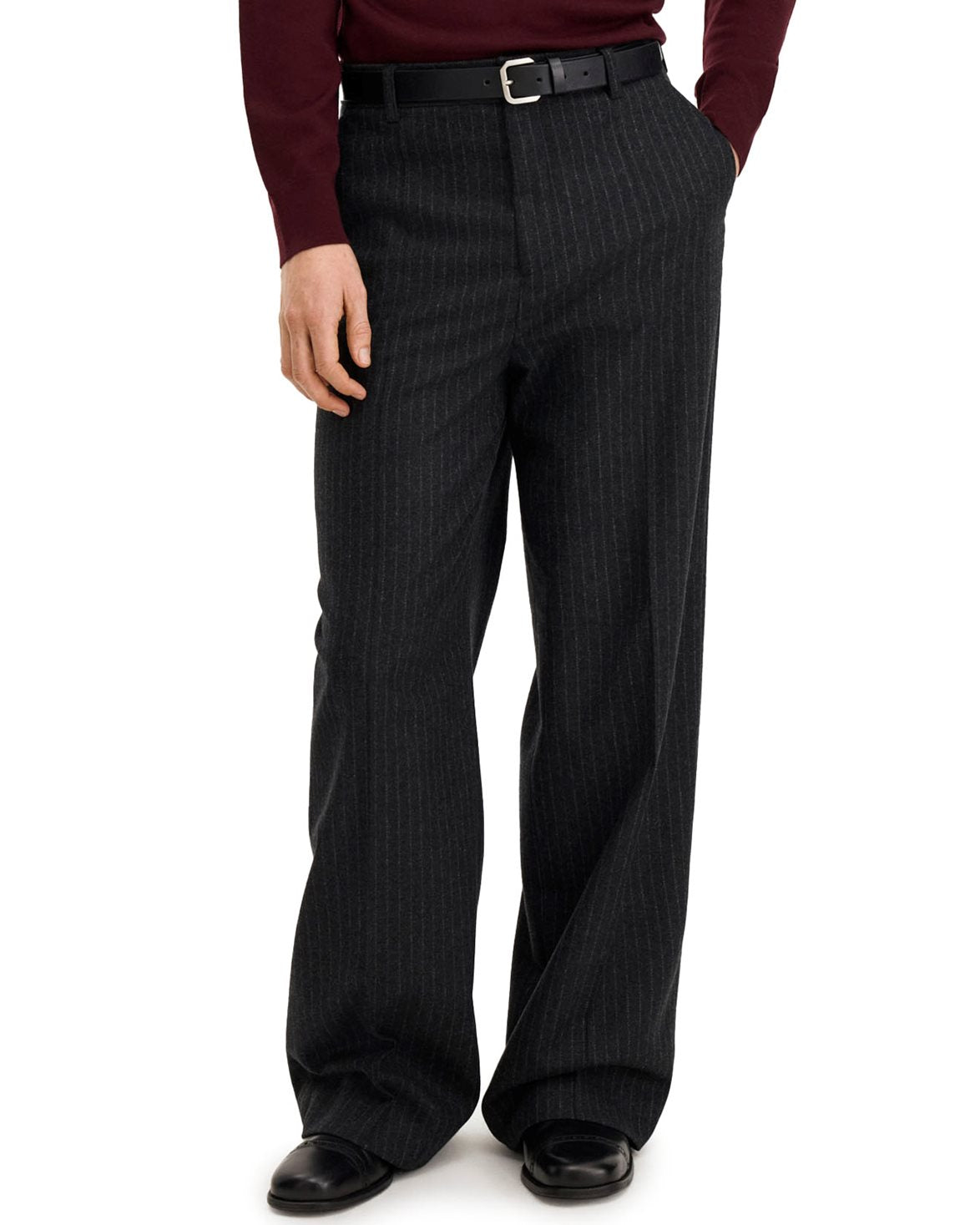 Hector Pinstripe Flannel Trousers Anthracite Pinstripe