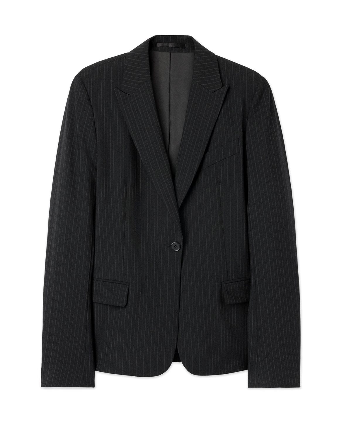 Sasha Pinstripe Blazer Black
