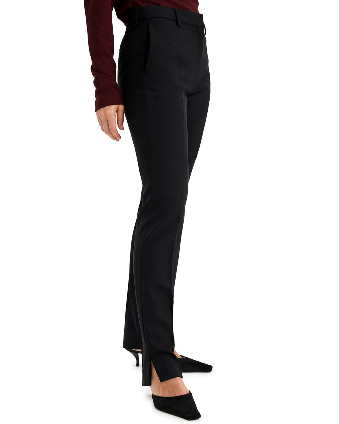 Slim Slit Trousers Black