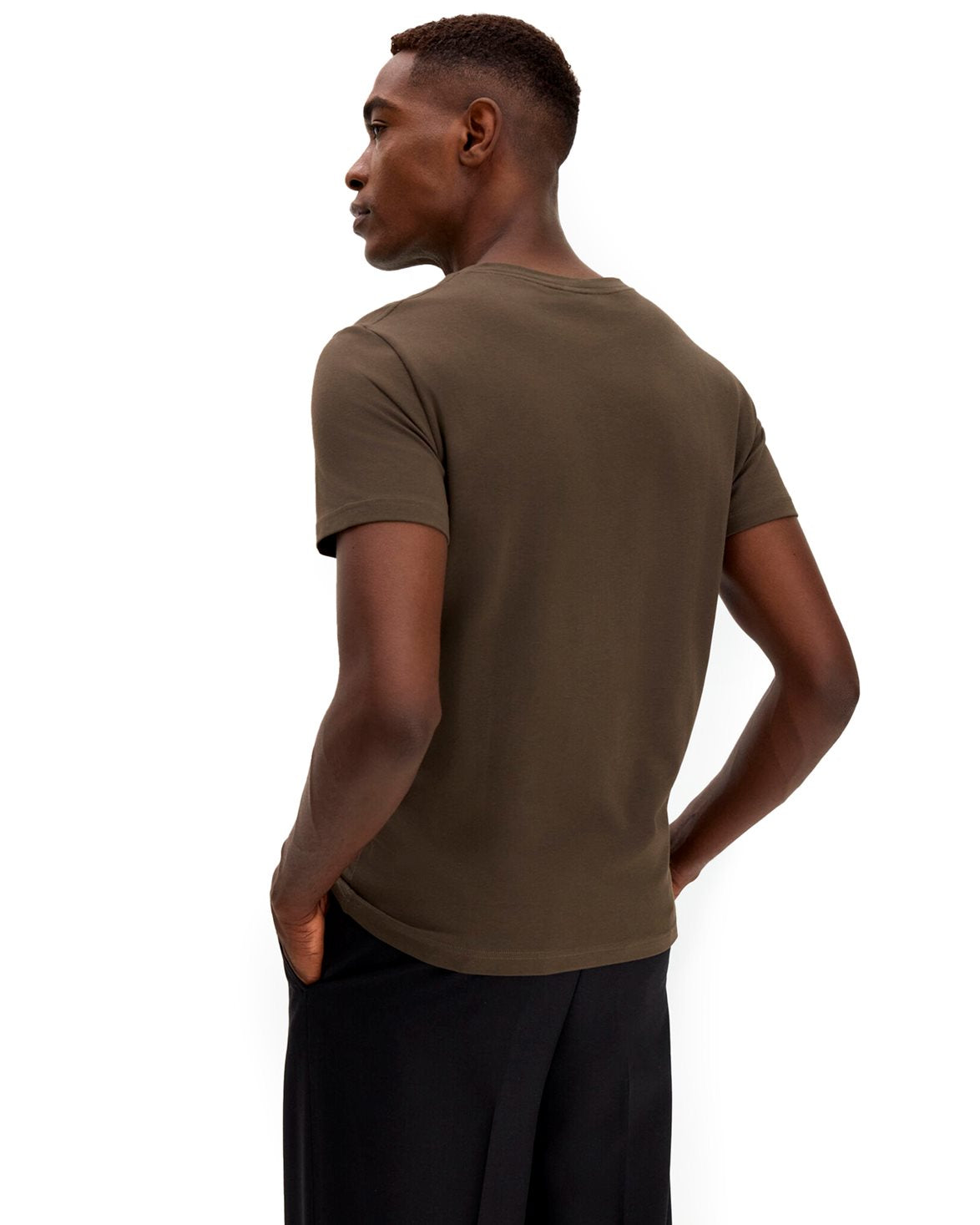 Stretch Cotton Tee Ebony Brown