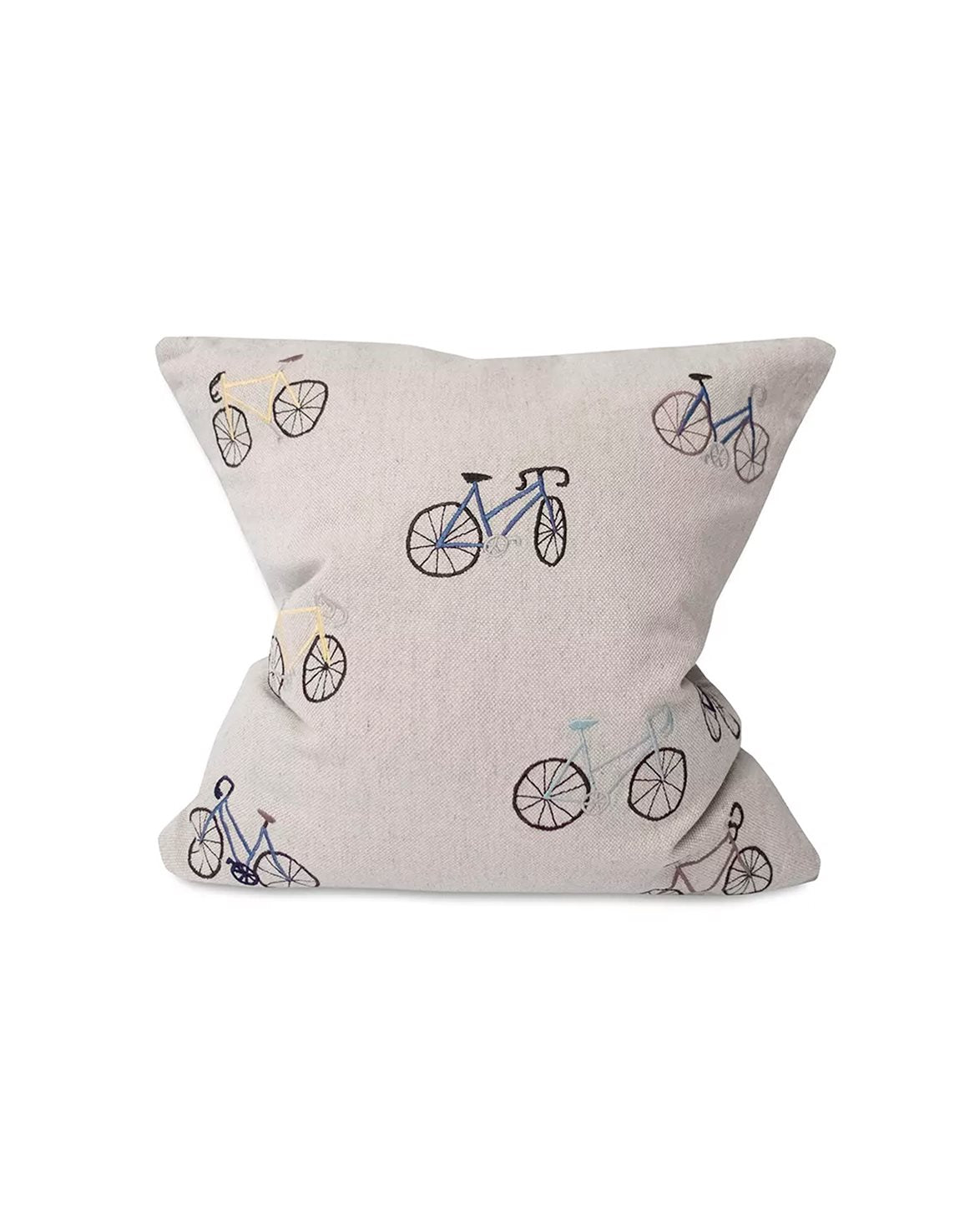 Bicycles Embroidered Cushion Cover