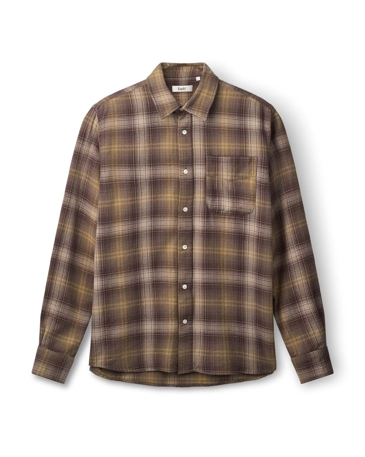 Ridge Flannel Regular Fit Check Shirt Wood Check