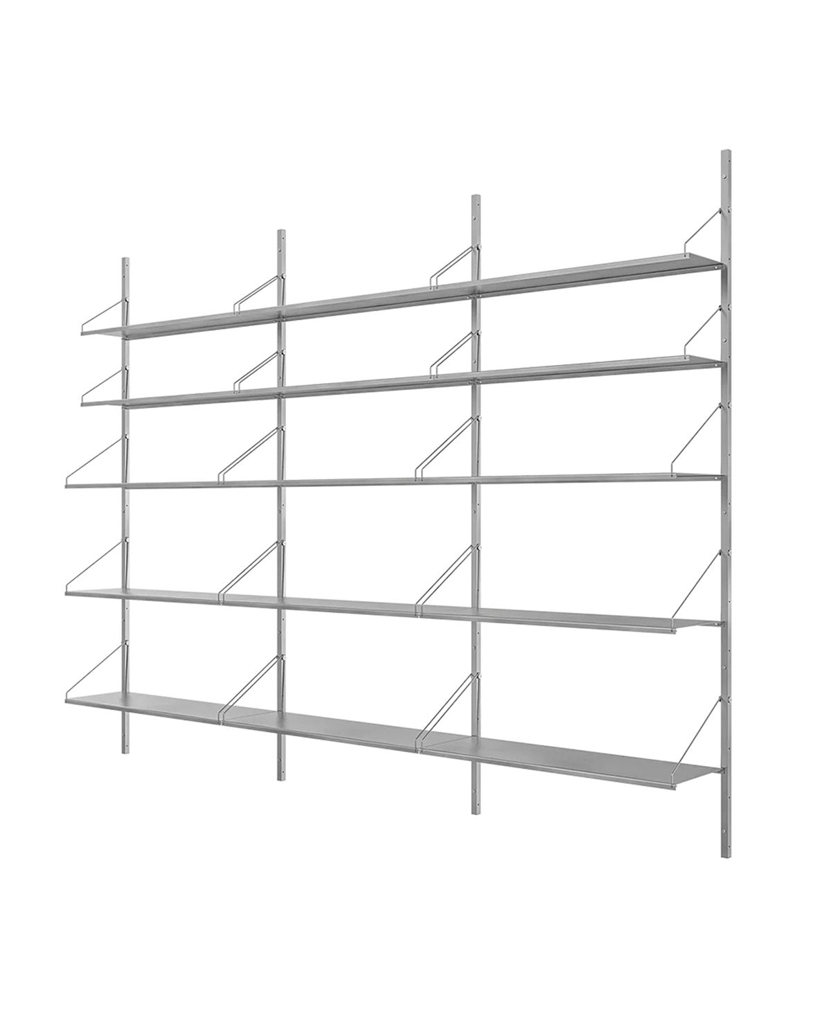Shelf Library H1852 Triple Section Stainless Steel