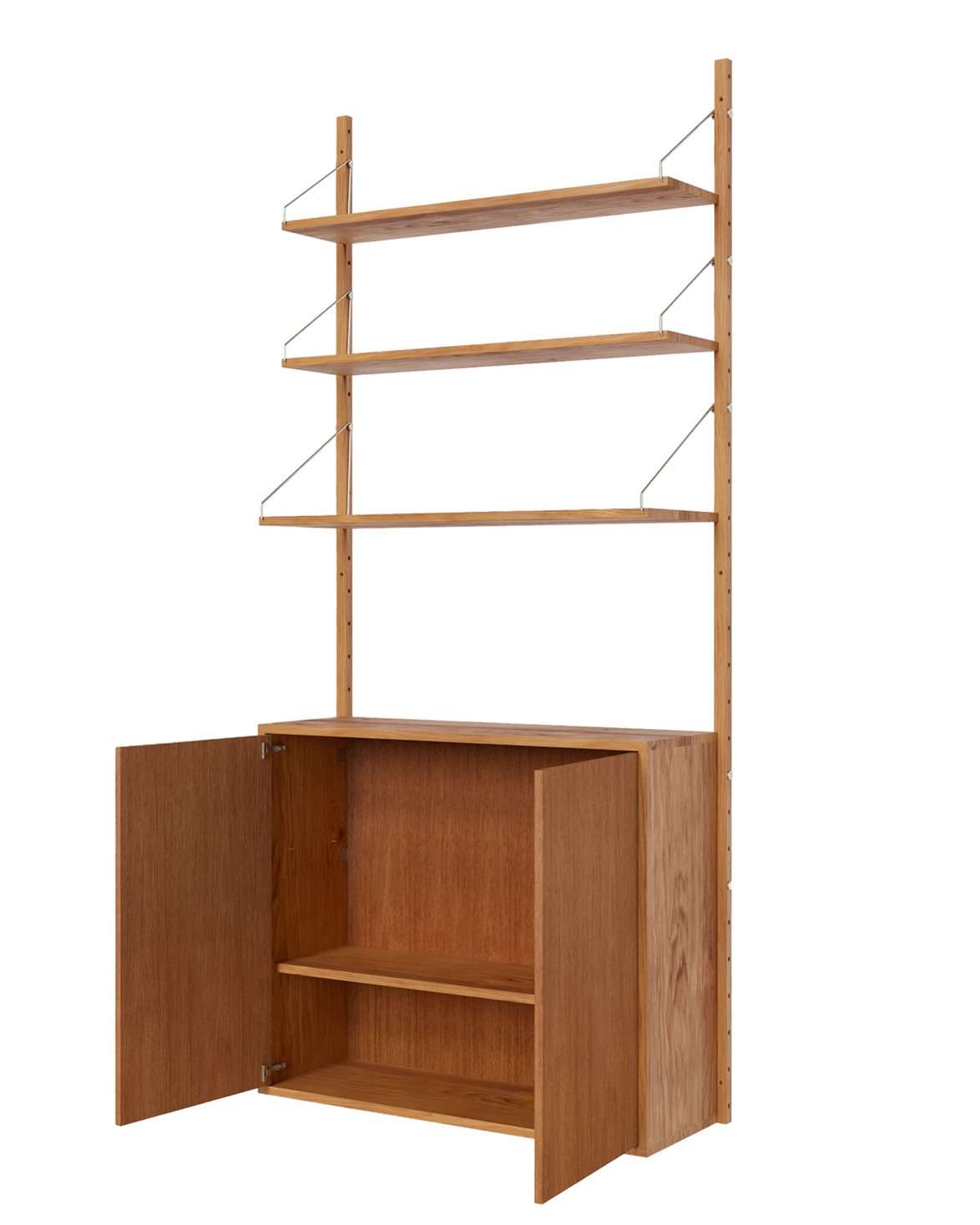 Shelf Library Medium Cabinet Section Natural Oak