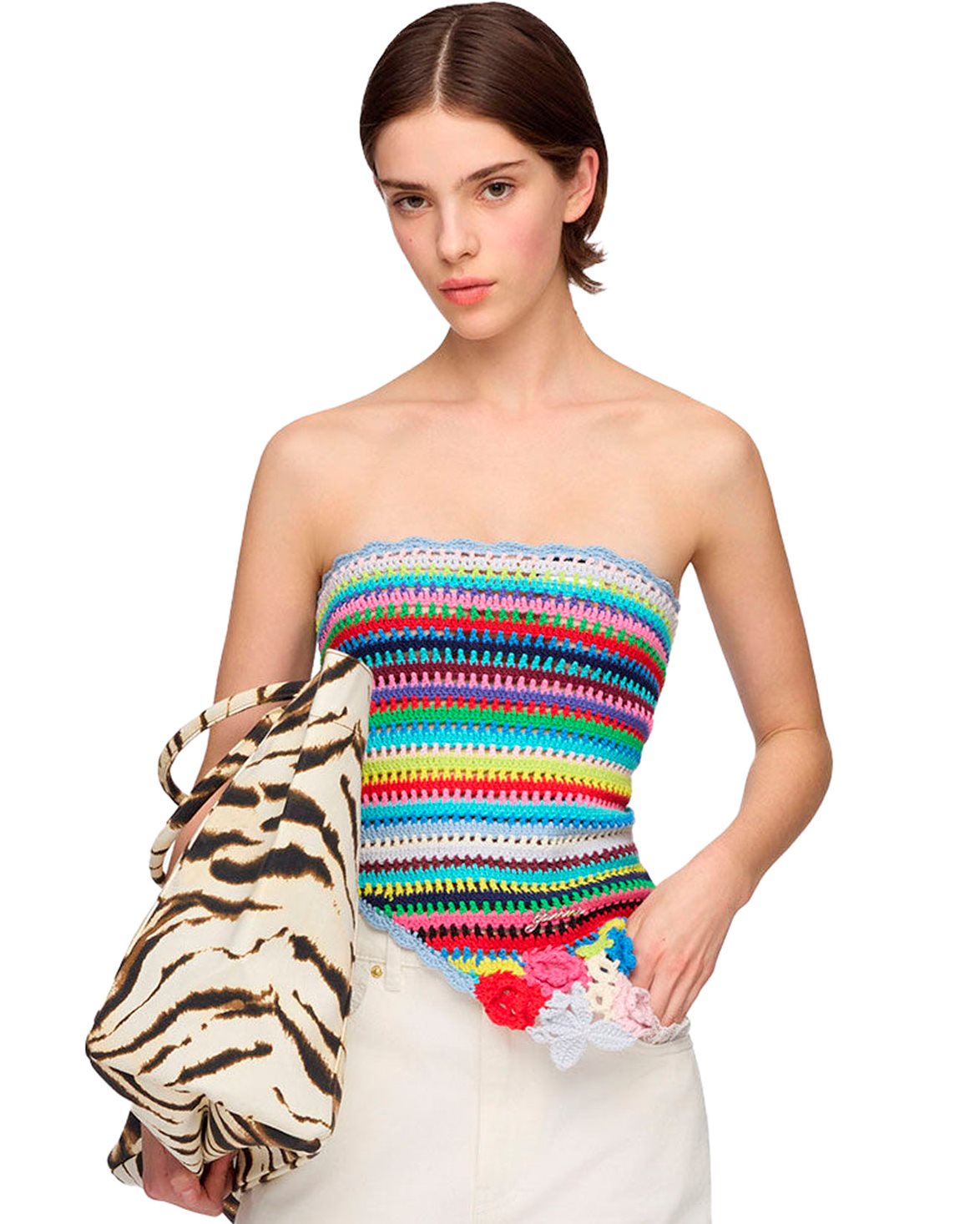 Crochet Triangle Scarf Multicolour