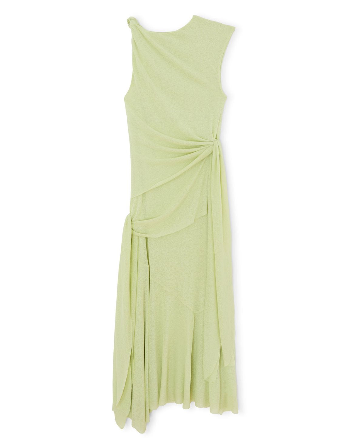 Marl Mesh Draped Knot Long Dress Seedling