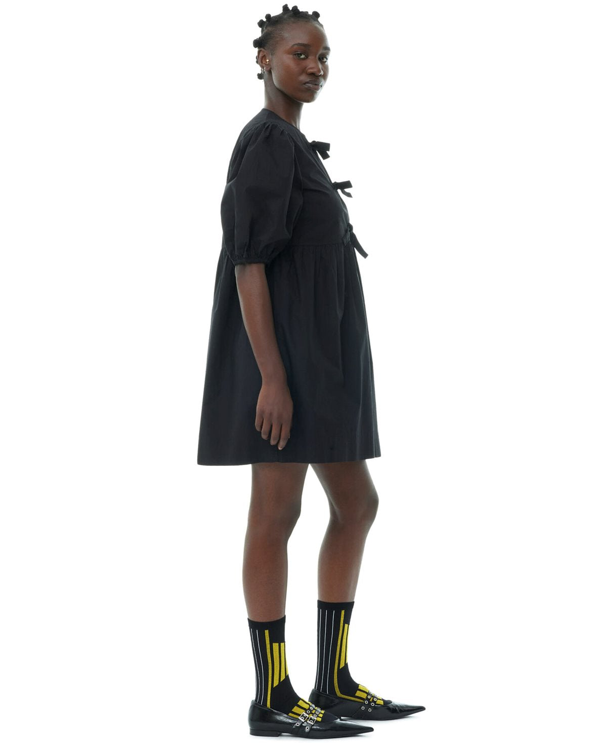 Tie String Mini Dress Black