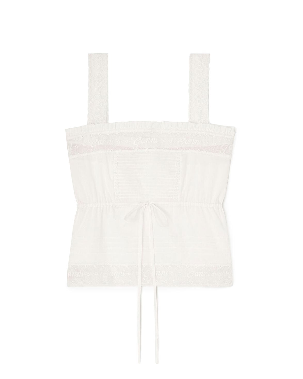 Voile Lace Slip Top Bright White