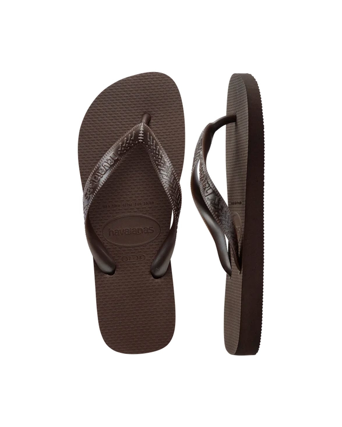 Top Tiras Flip Flops W Dark Brown