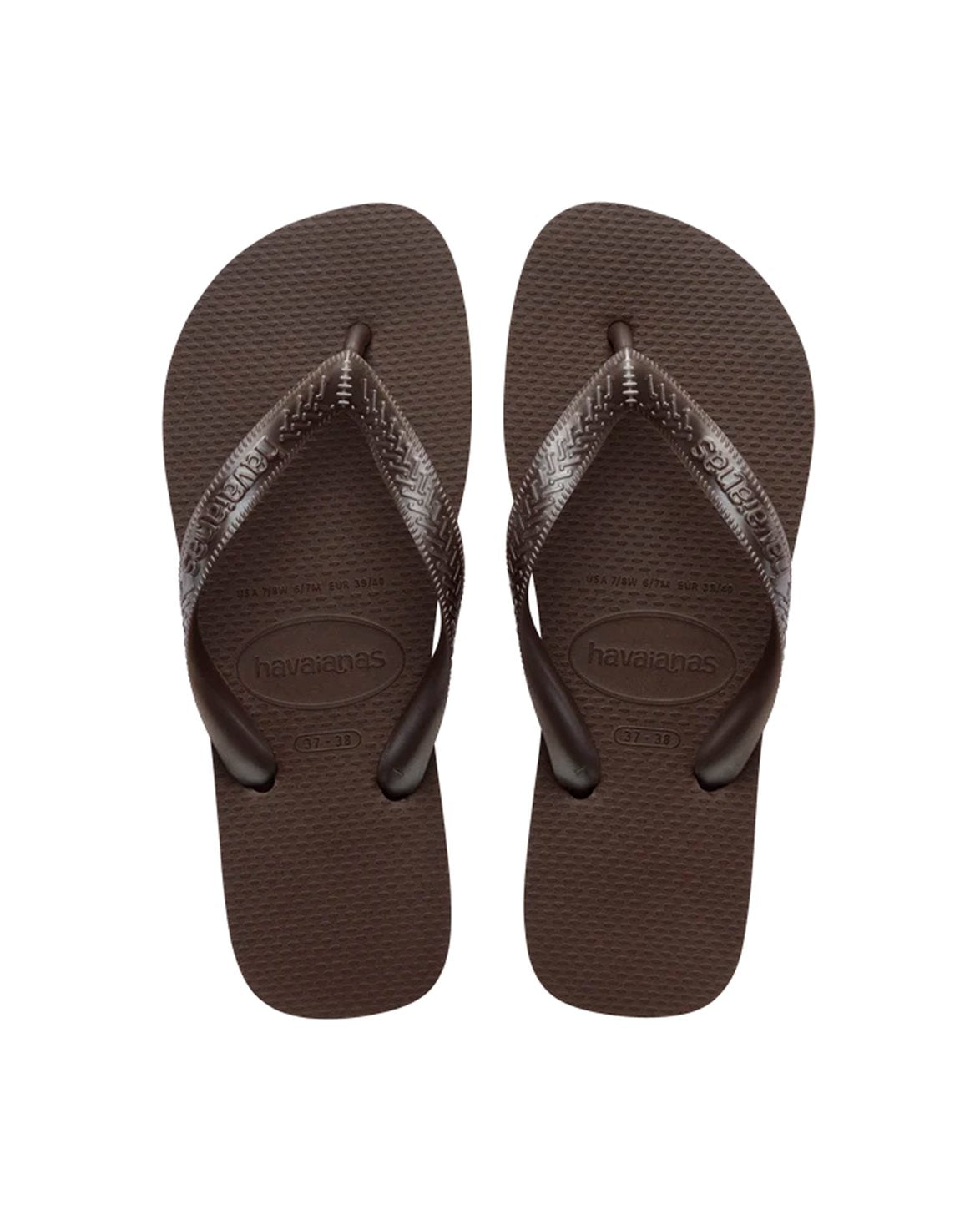 Top Tiras Flip Flops W Dark Brown