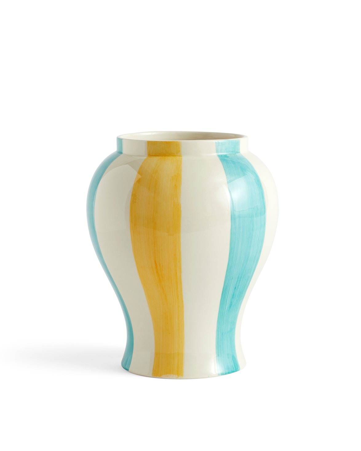 Sobremesa Stripe Vase L Green Yellow