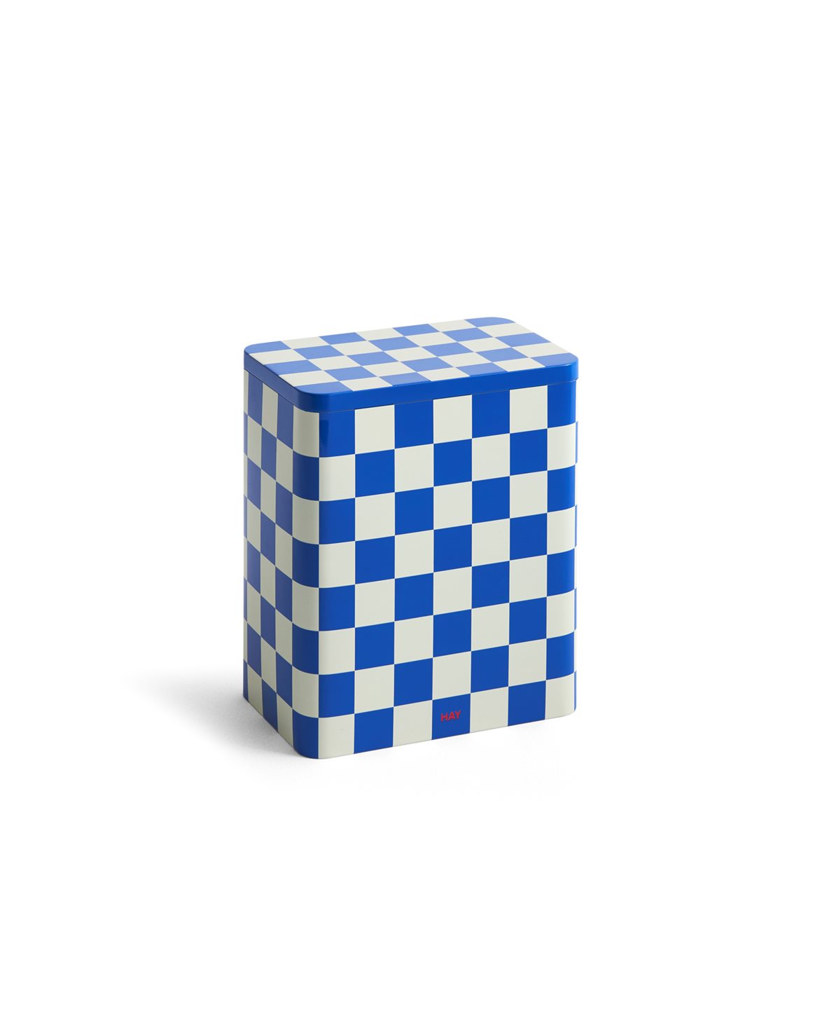 Tin Container Large Blue Off White