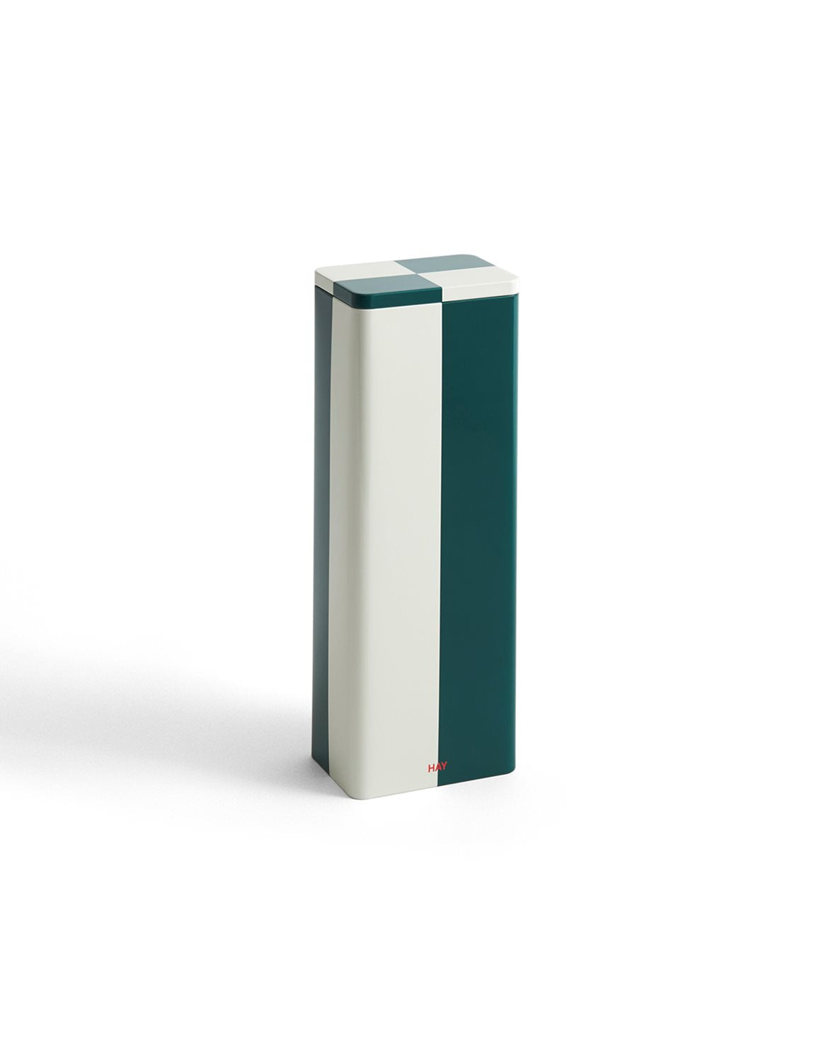 Tin Container Slim Green Off White