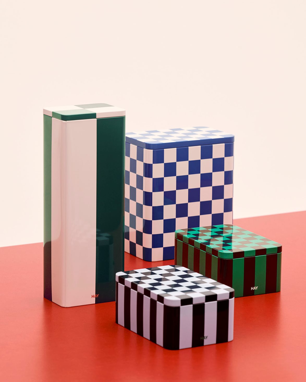 Tin Container Slim Green Off White