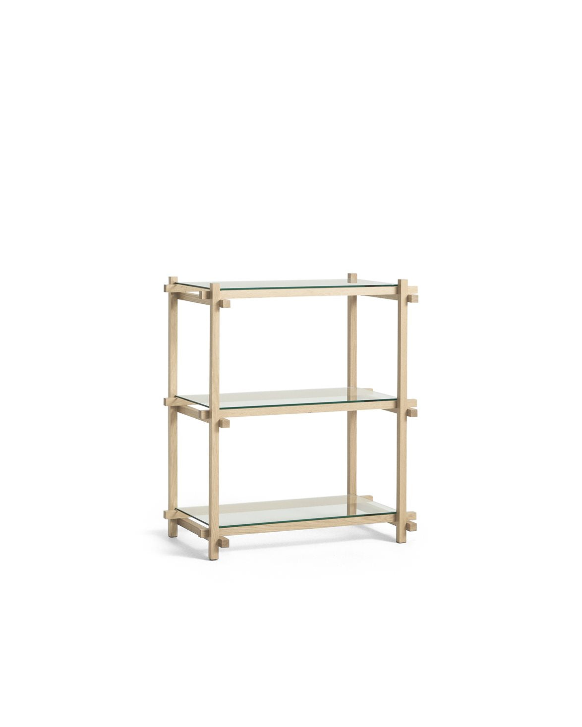 Woody Shelving Column Low Soaped Oakclear Glass