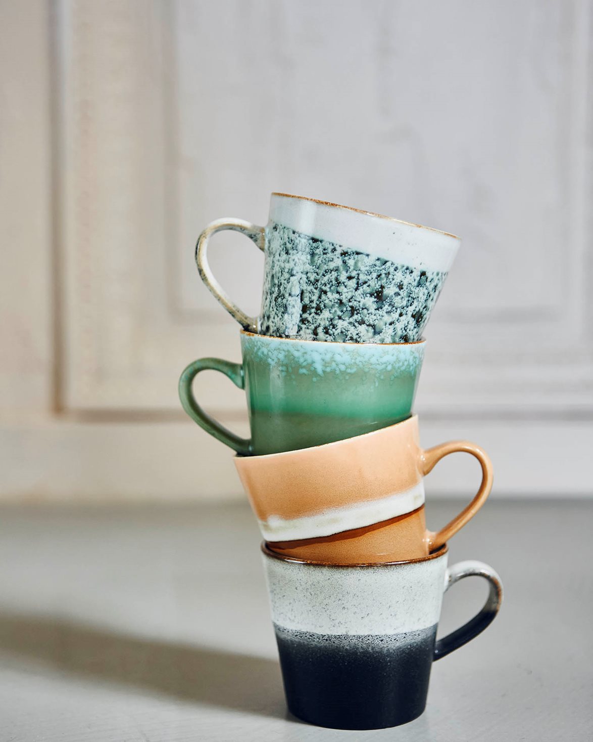 70S Ceramics Cappuccino Mug Green/White