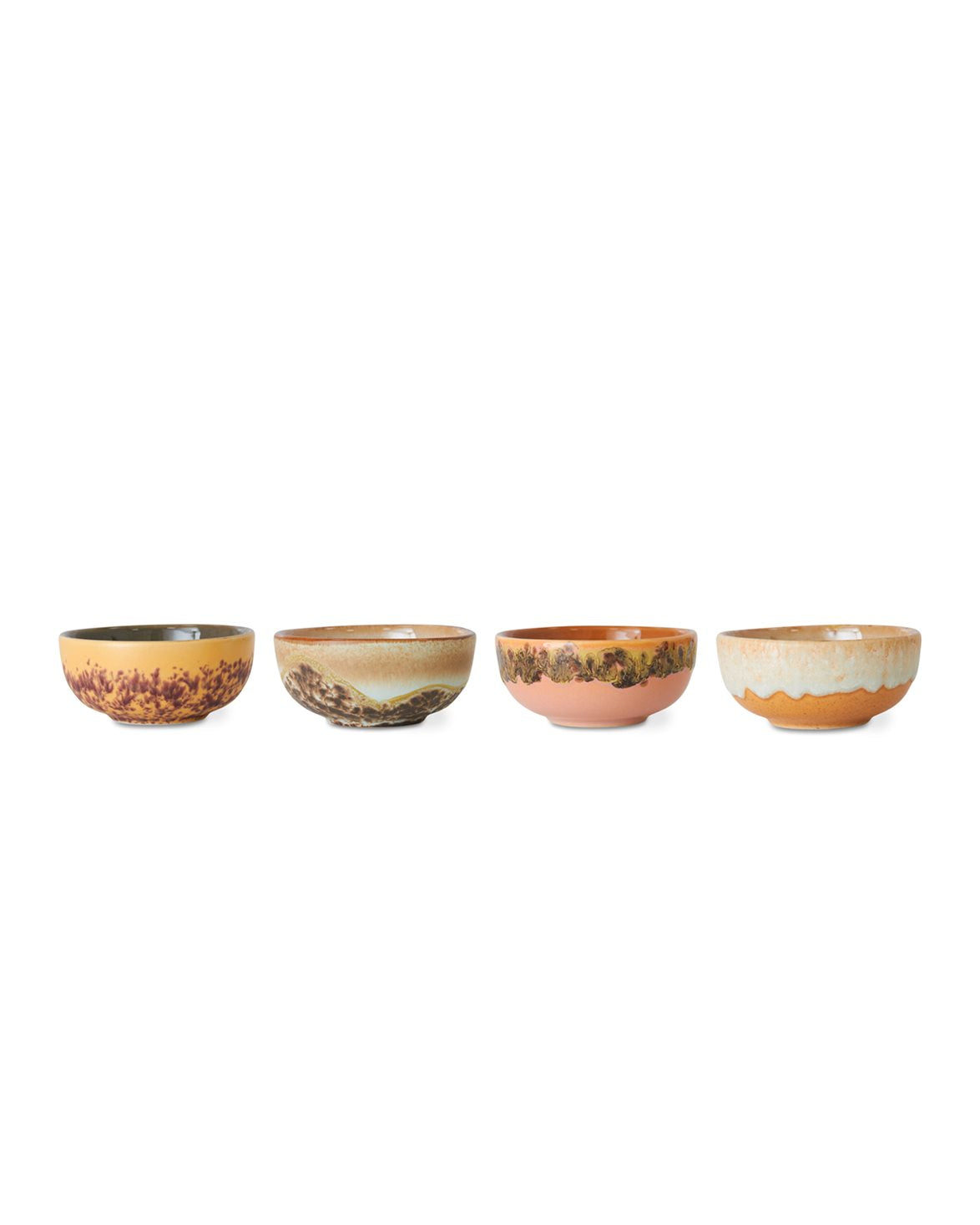 70S Ceramics Xs Bowls Set Of 4 Marine