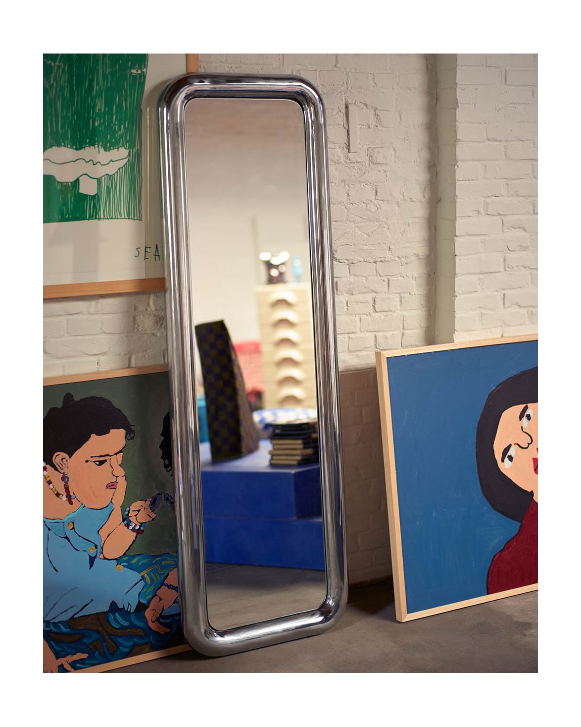 Chubby Standing Mirror Chrome
