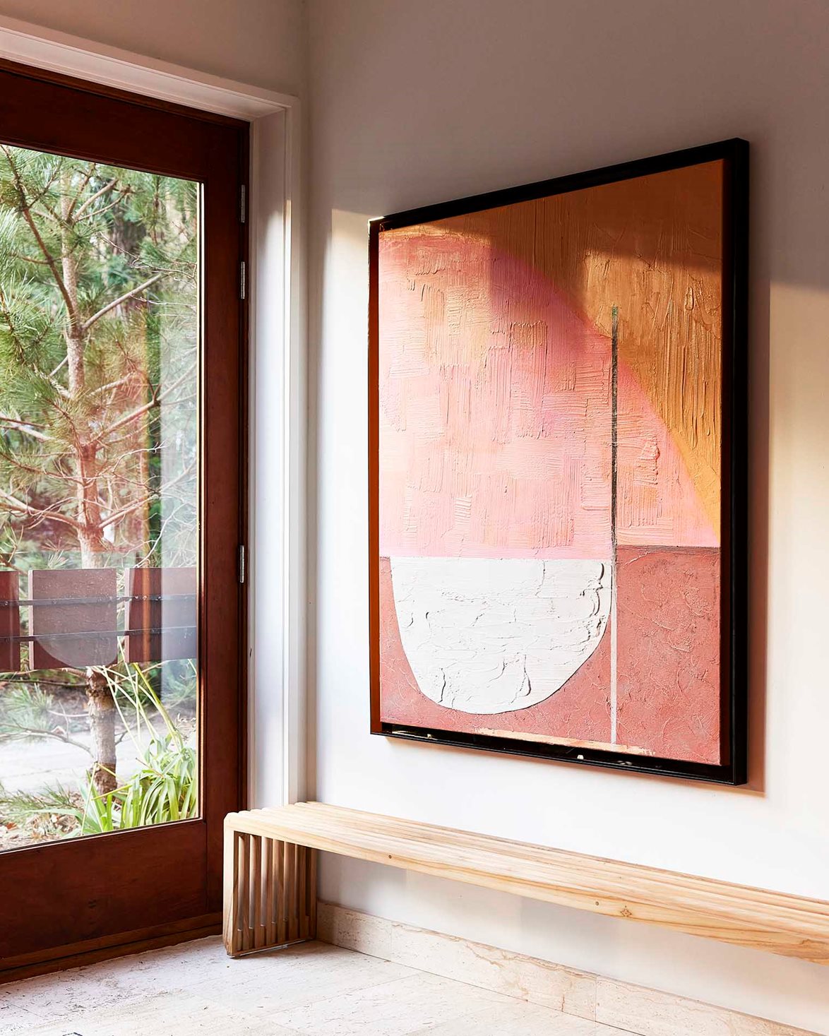 Framed Artwork 'Roseate Hues' Rose/Red