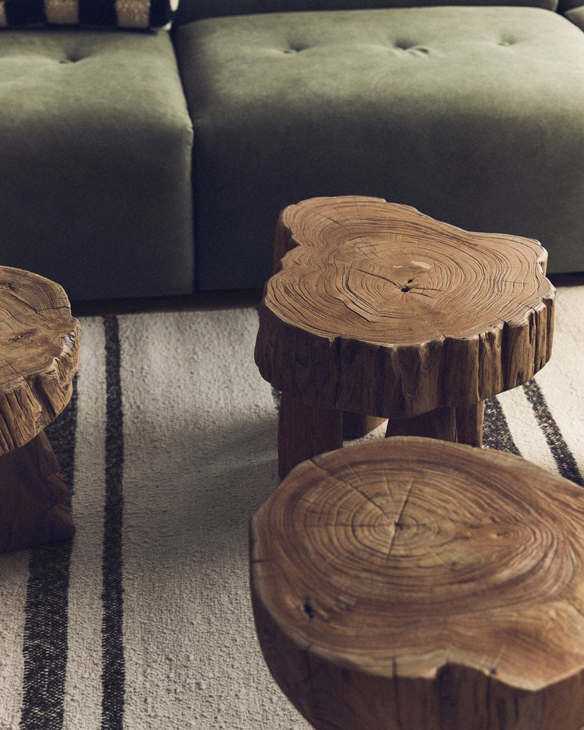 Log Wooden Stool Teak Wood