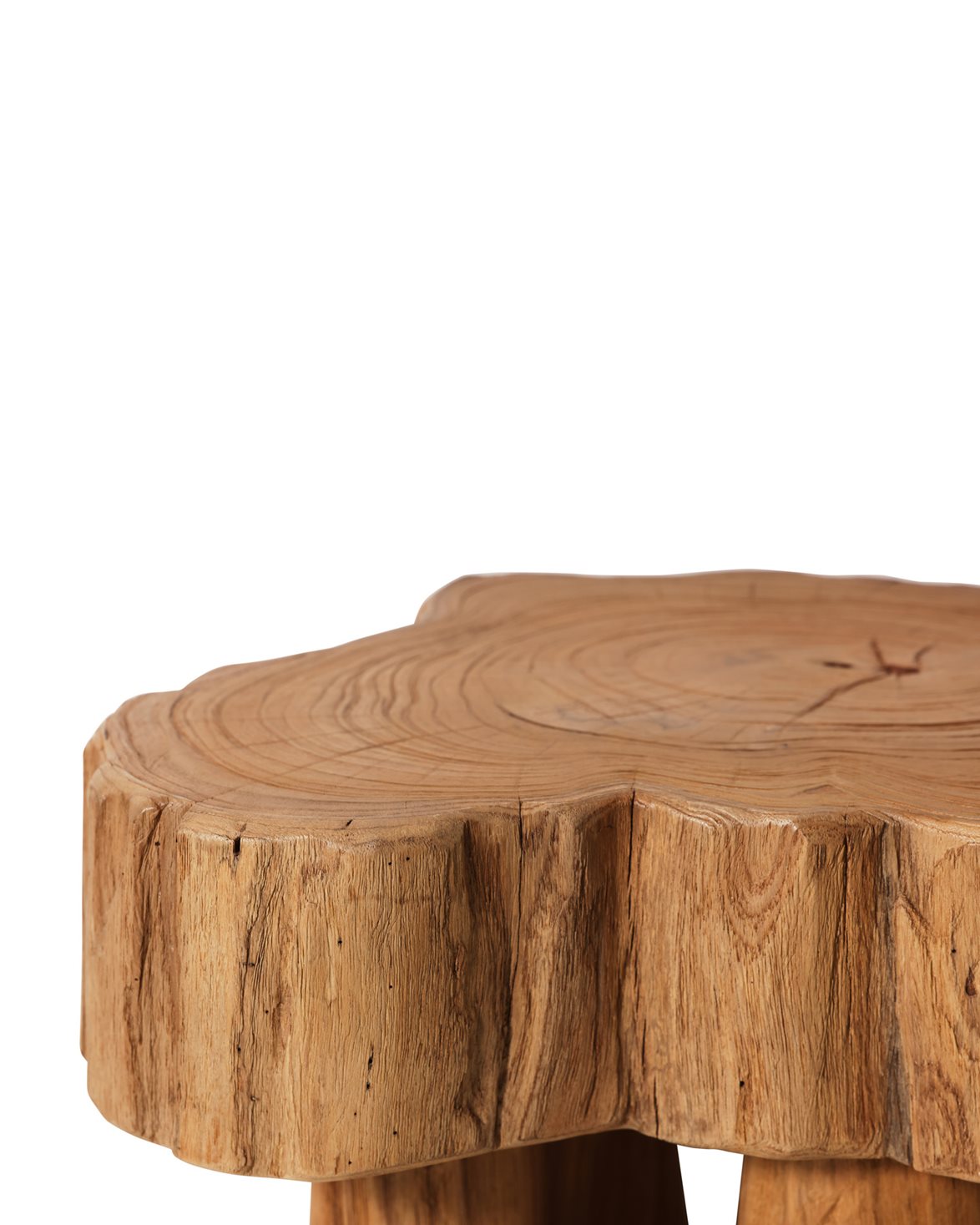 Log Wooden Stool Teak Wood