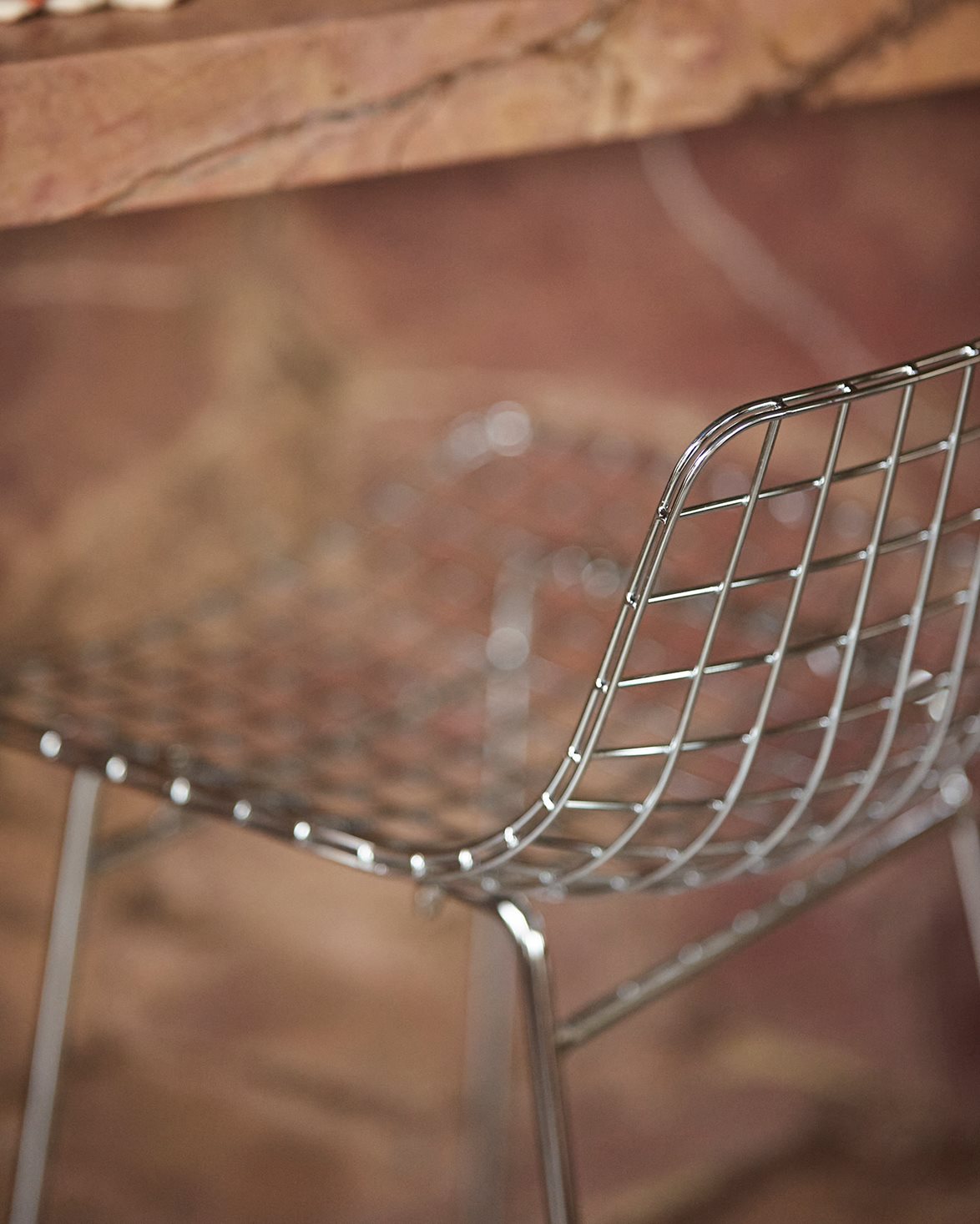 Metal Wire Bar Stool Silver