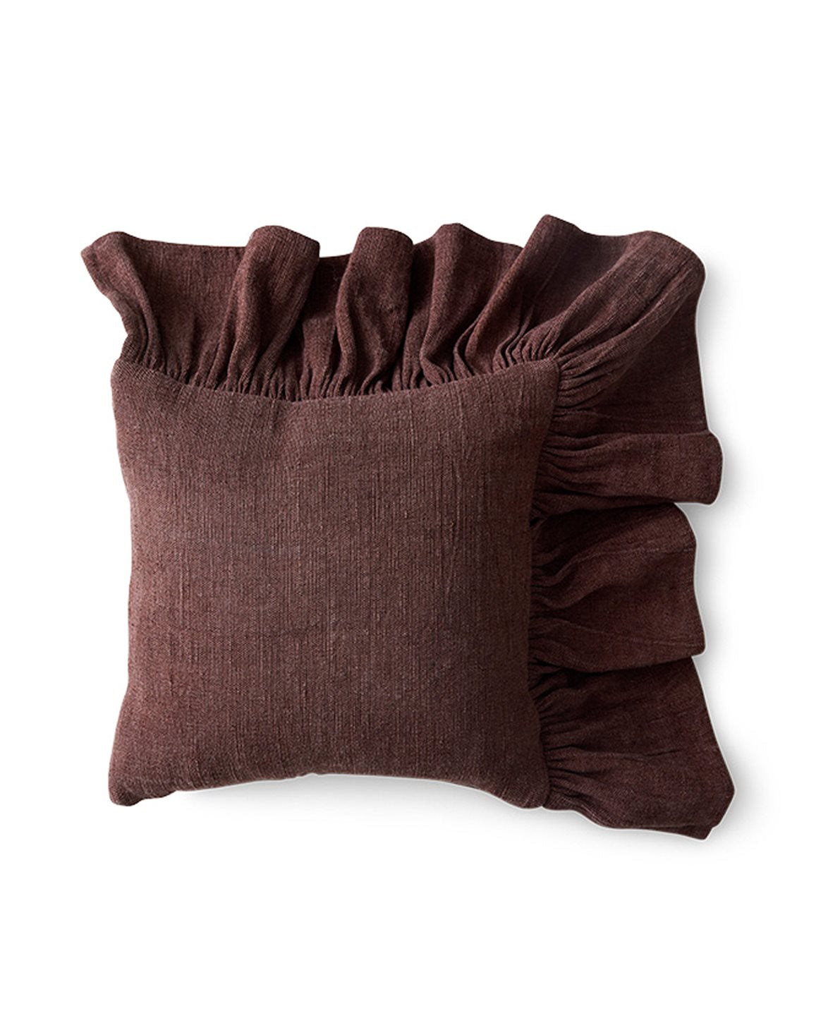 Ruffle Cushion Chestnut