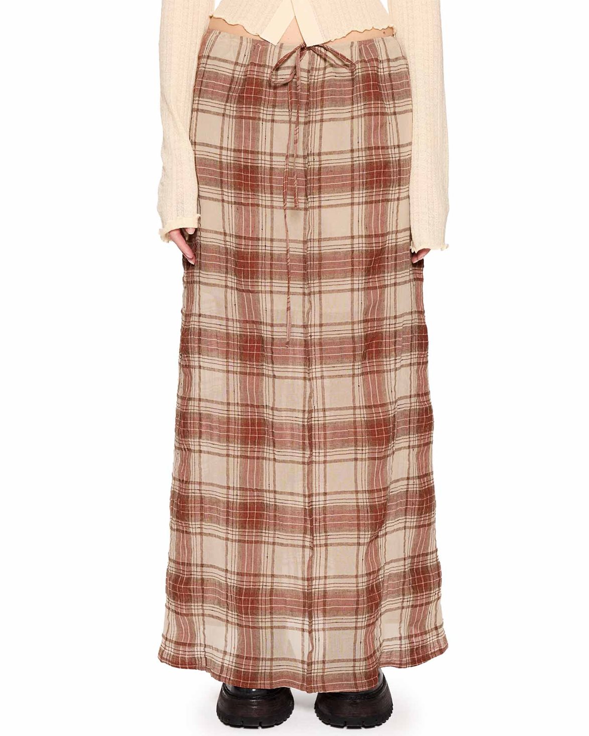 Friend Skirt Faded Red Check