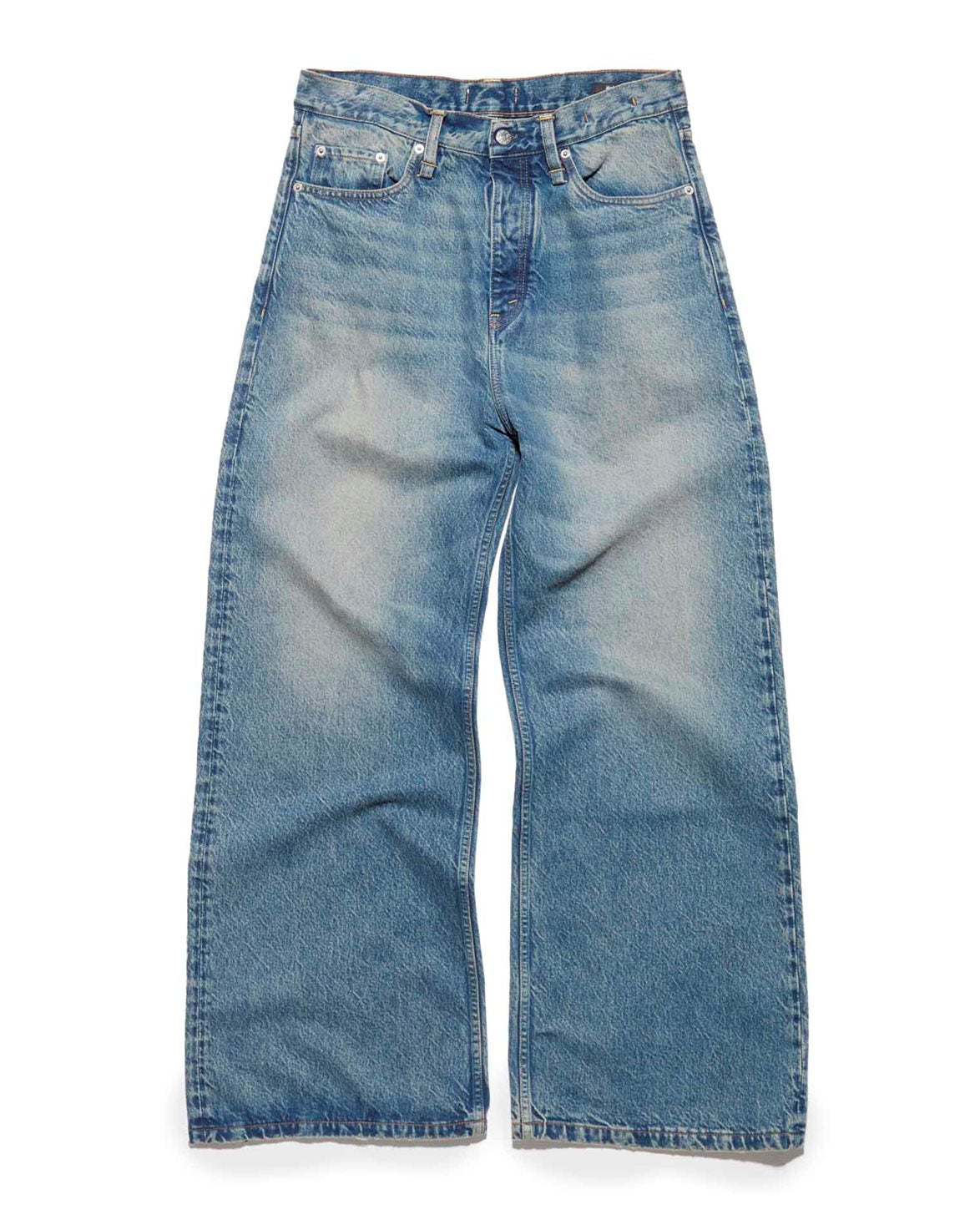 Skid Wide Leg Jeans Mid Blue Dirty