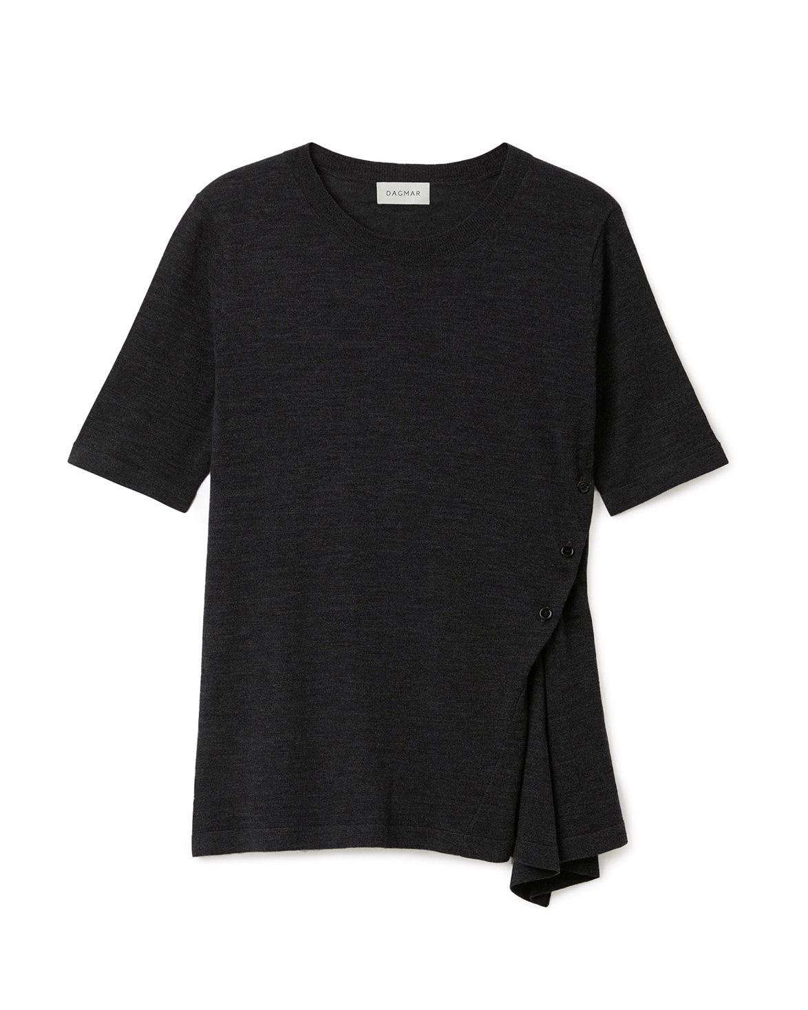Asymmetric Knit Top Antracite Grey