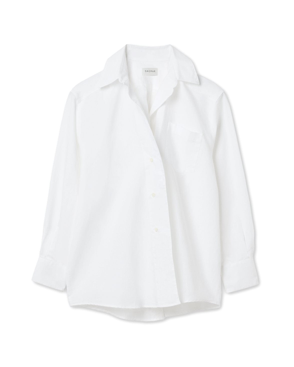 Asymmetric Linen Shirt White