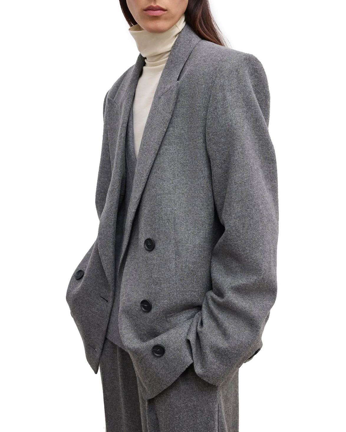 Db Flannel Blazer Light Grey Melange