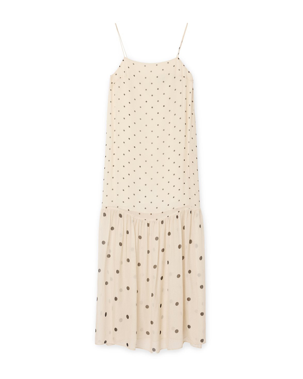 Dot Slip Dress Antique Beige