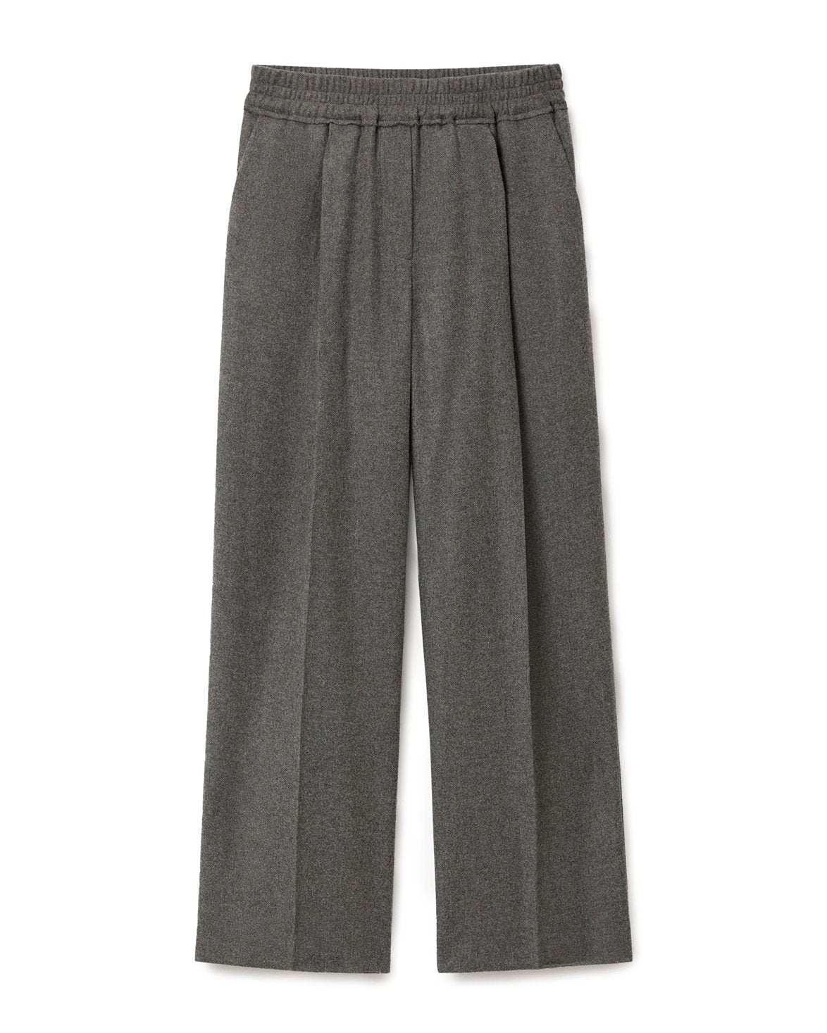 Elastic Wool Trouser Light Grey Melange