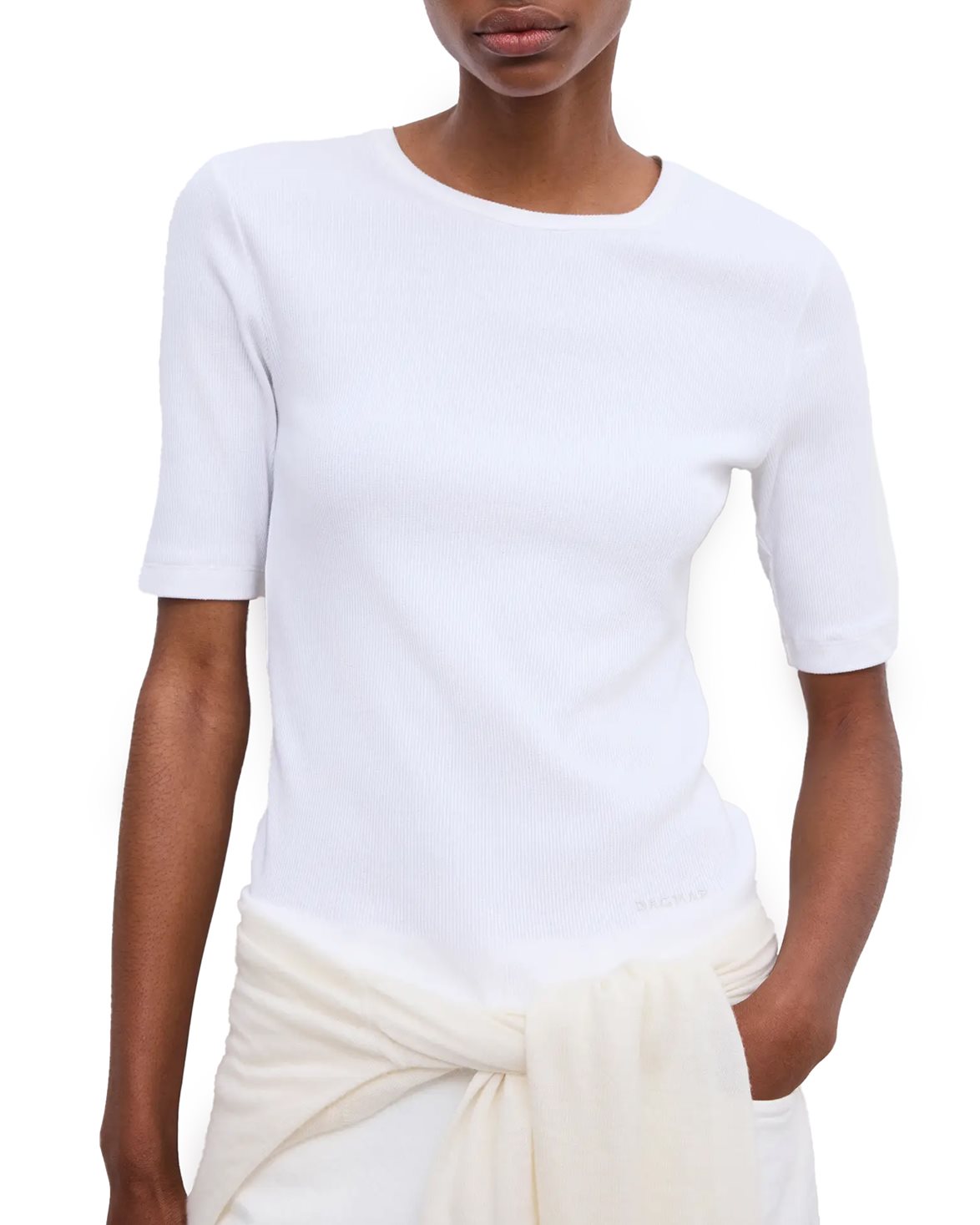 Fitted Rib T-Shirt White
