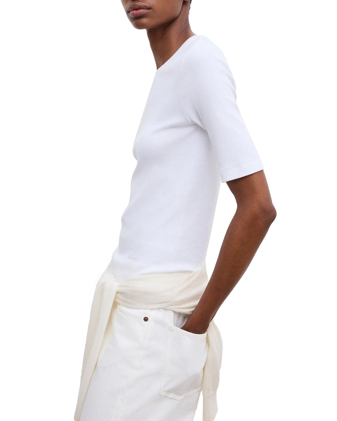 Fitted Rib T-Shirt White