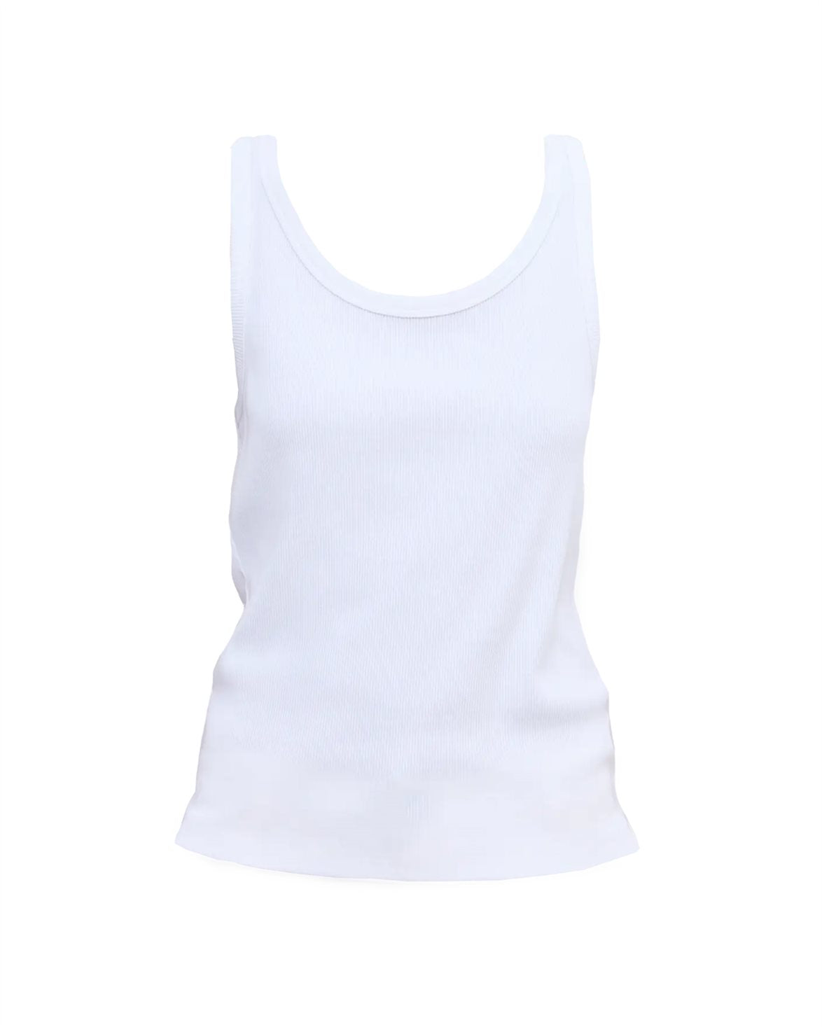Fitted Rib Tank Top White