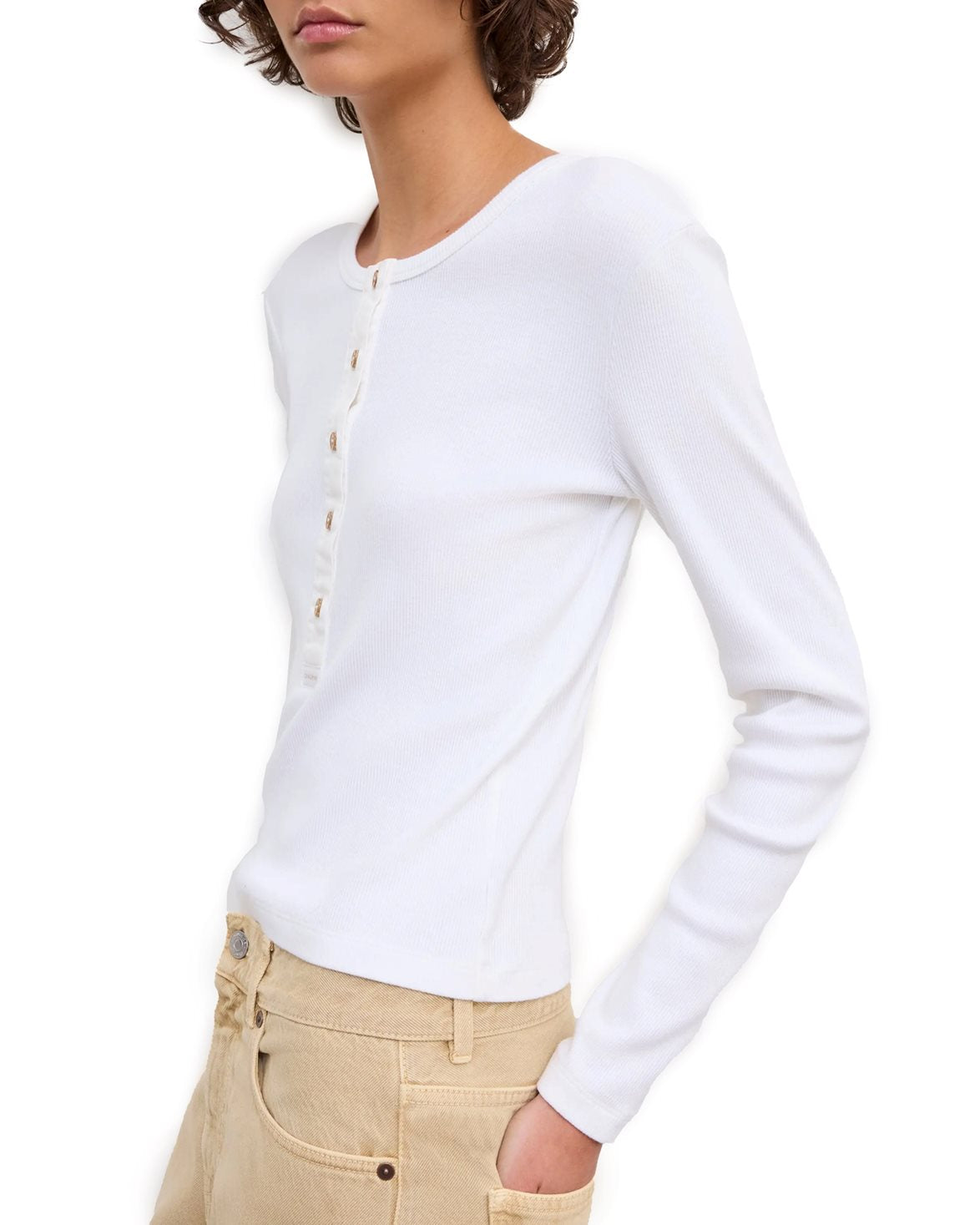 Henley Top White