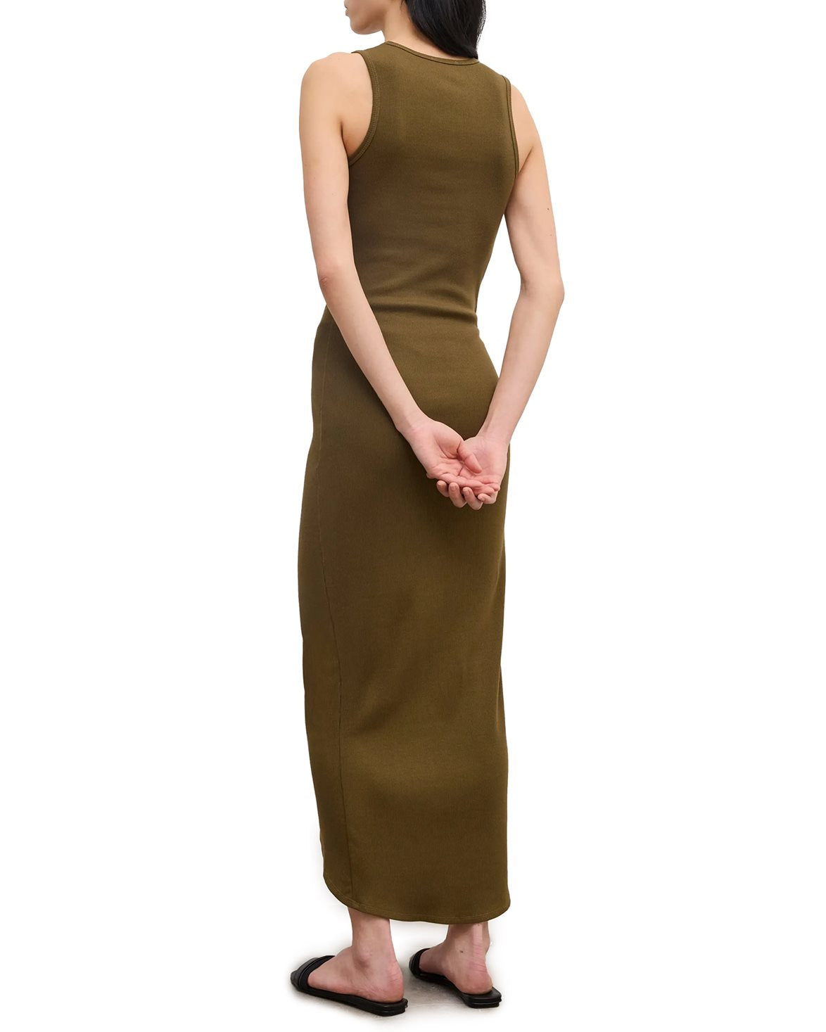 Knot Tank Dress Dark Olive Green
