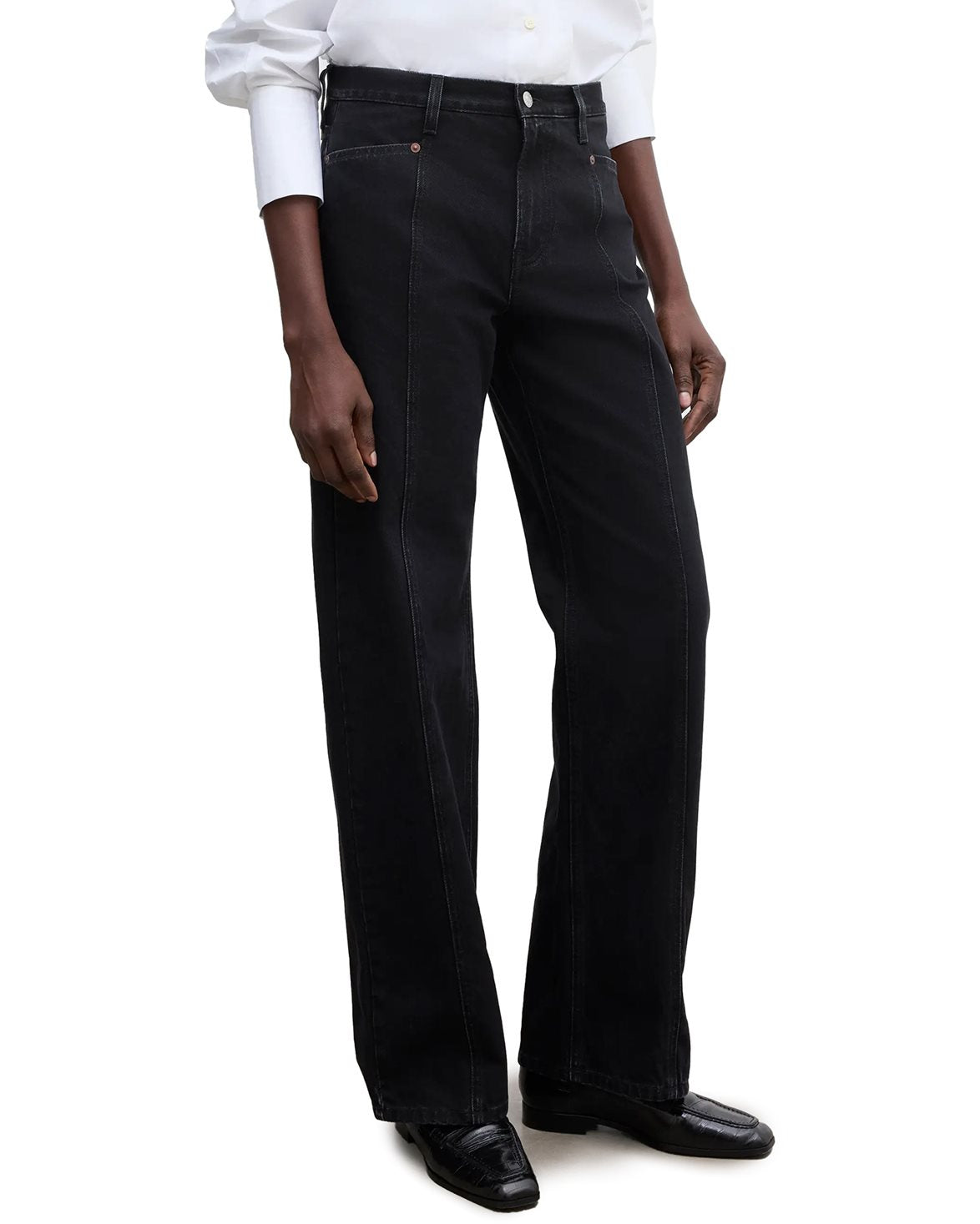 Loose Fit Denim Washed Black
