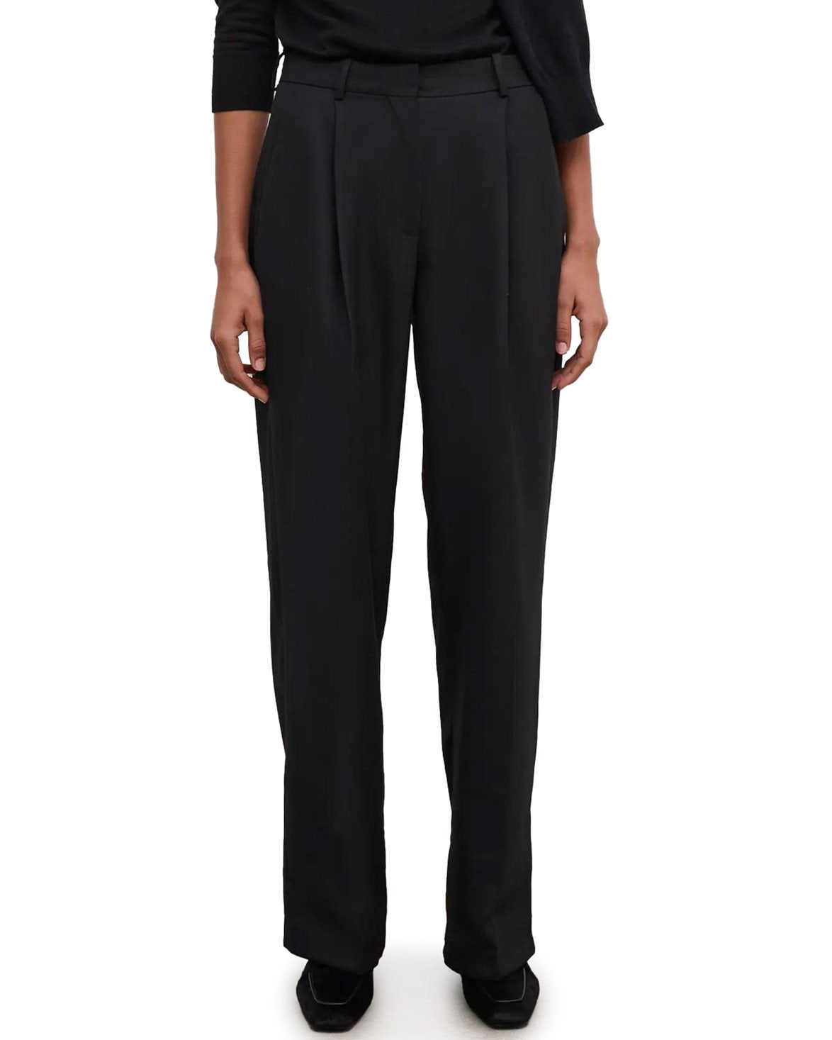 Relaxed Wool Trouser Black
