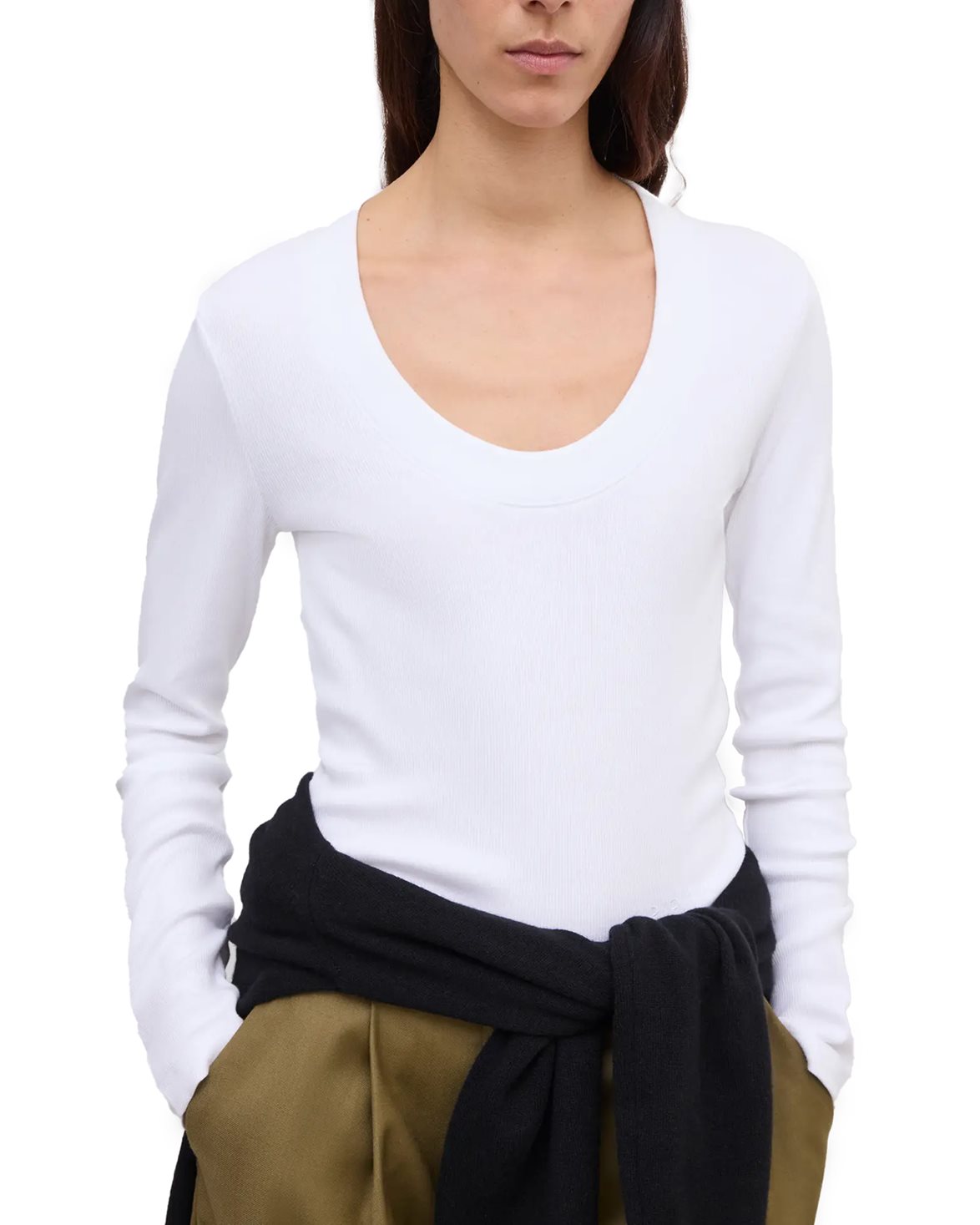 Scoop Jersey Top White