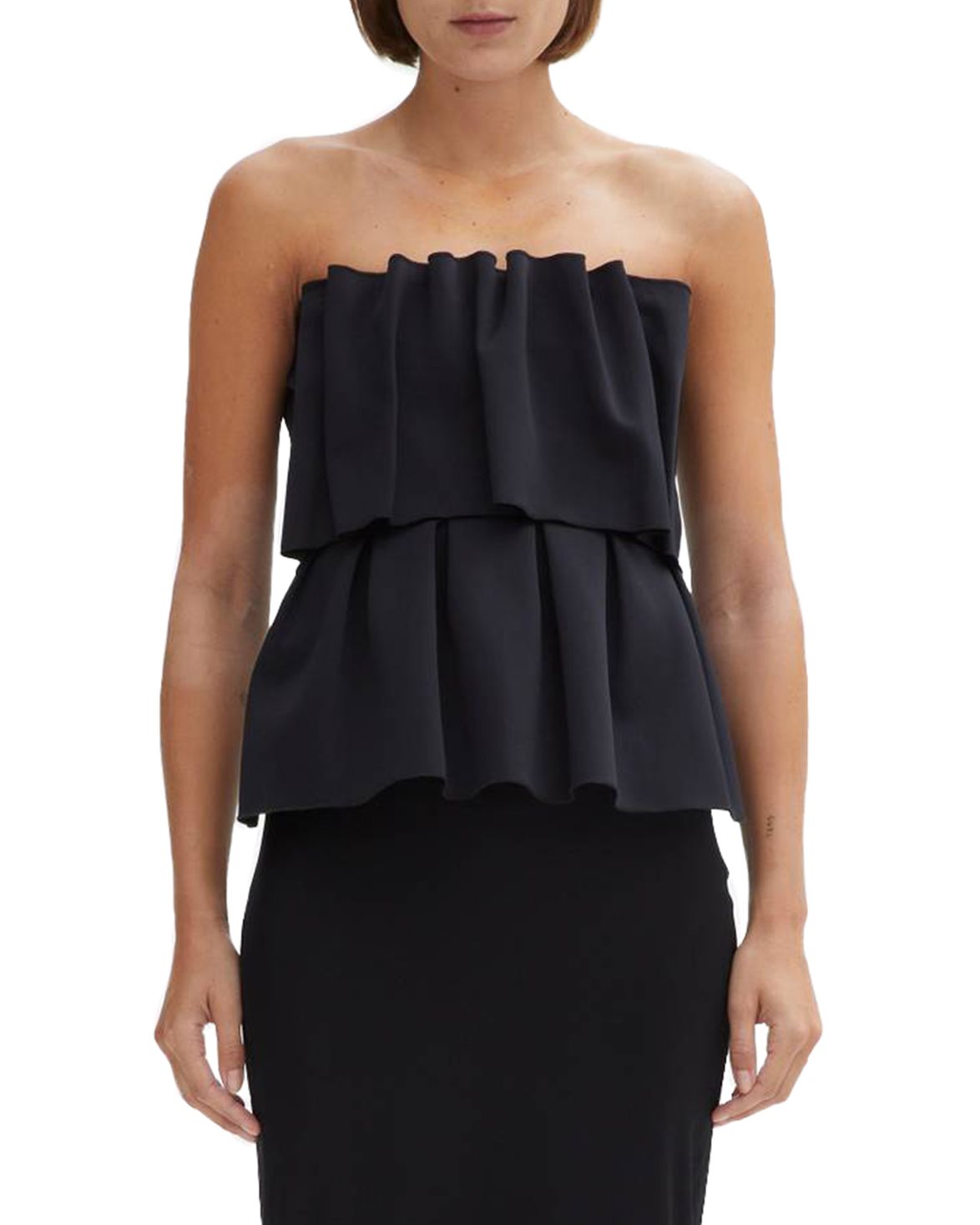 Sculpted Tube Top Black