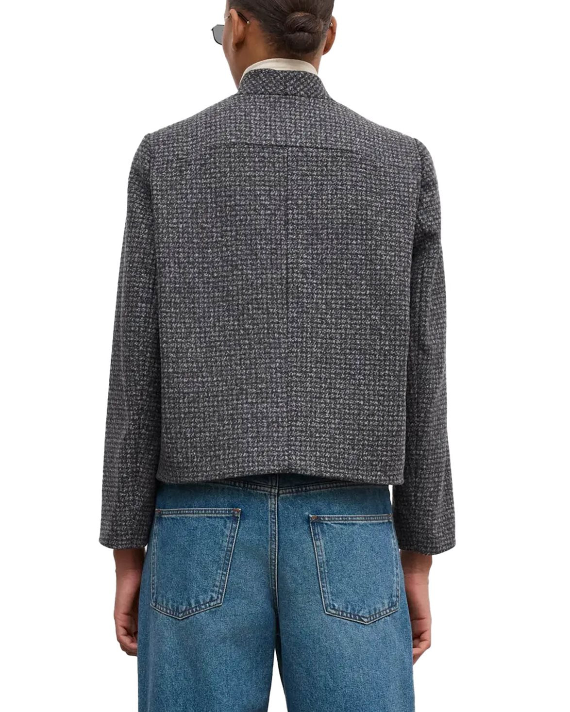 Short Curved Jacket Charcoal Grey