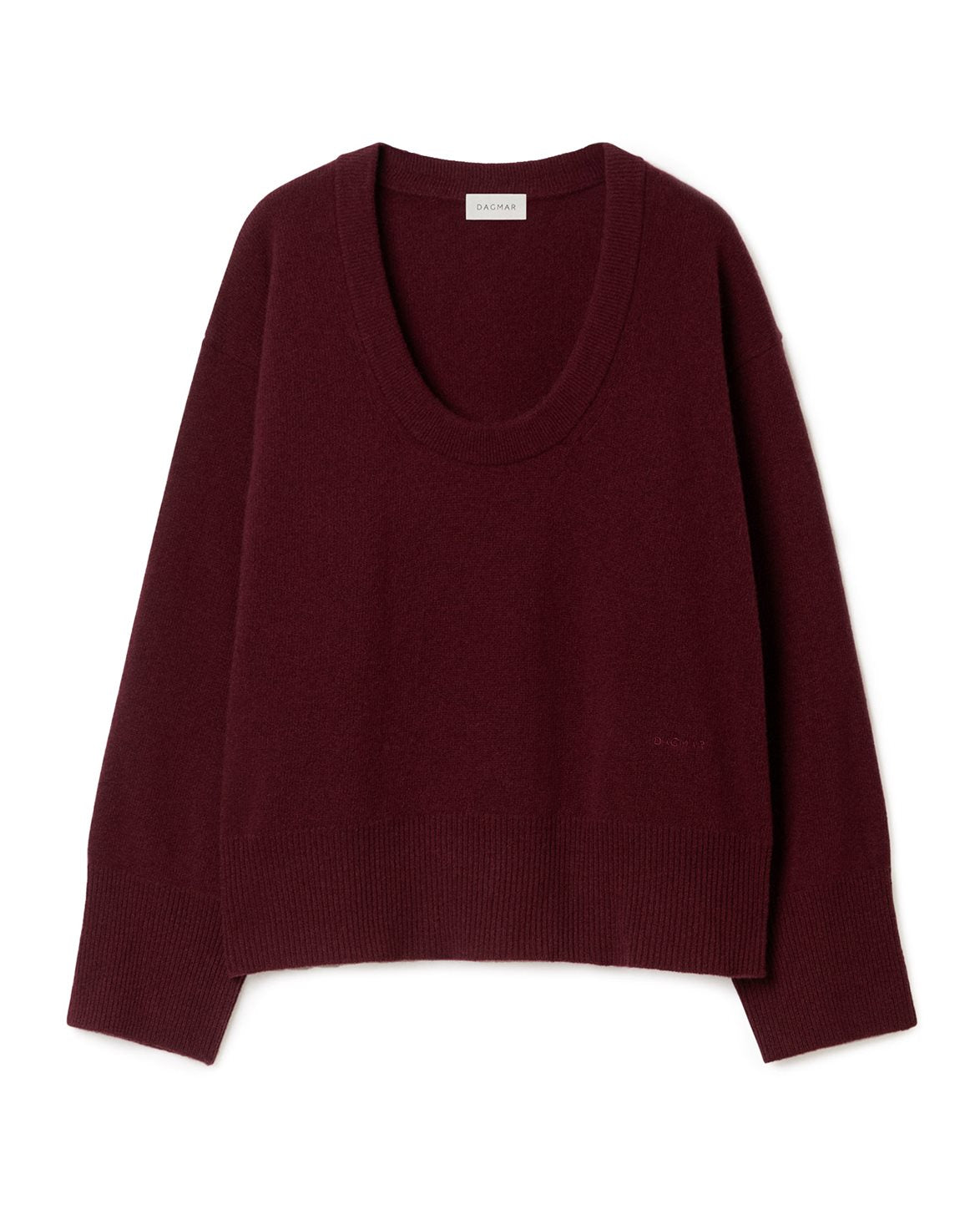Soft Wool Scoop Knit Burgundy Red